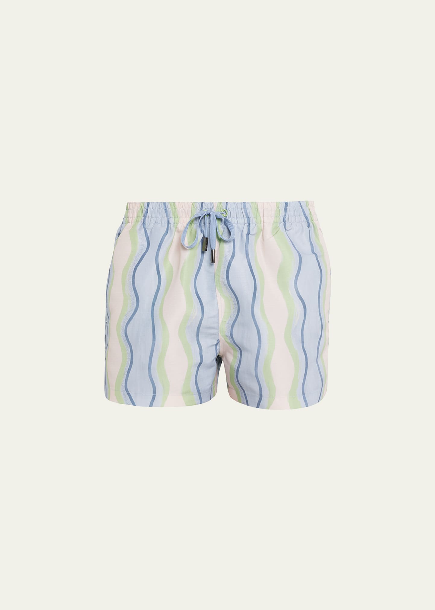 Shop Jacquemus Men's Wave-print Fitted Swim Trunks In Print Pop Green P
