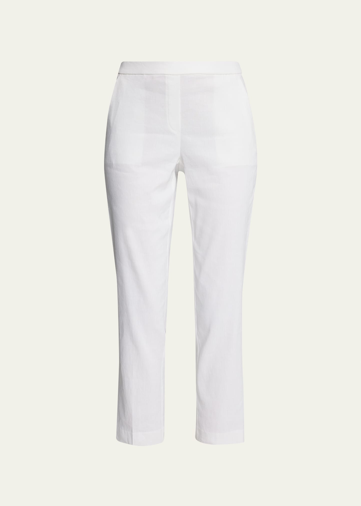 Shop Theory Treeca Good Linen Pull-on Pants In Wht
