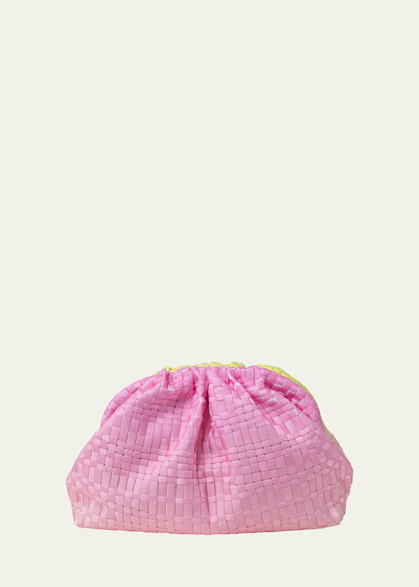 Maria La Rosa Mineral Game Woven Clutch Bag In Pink