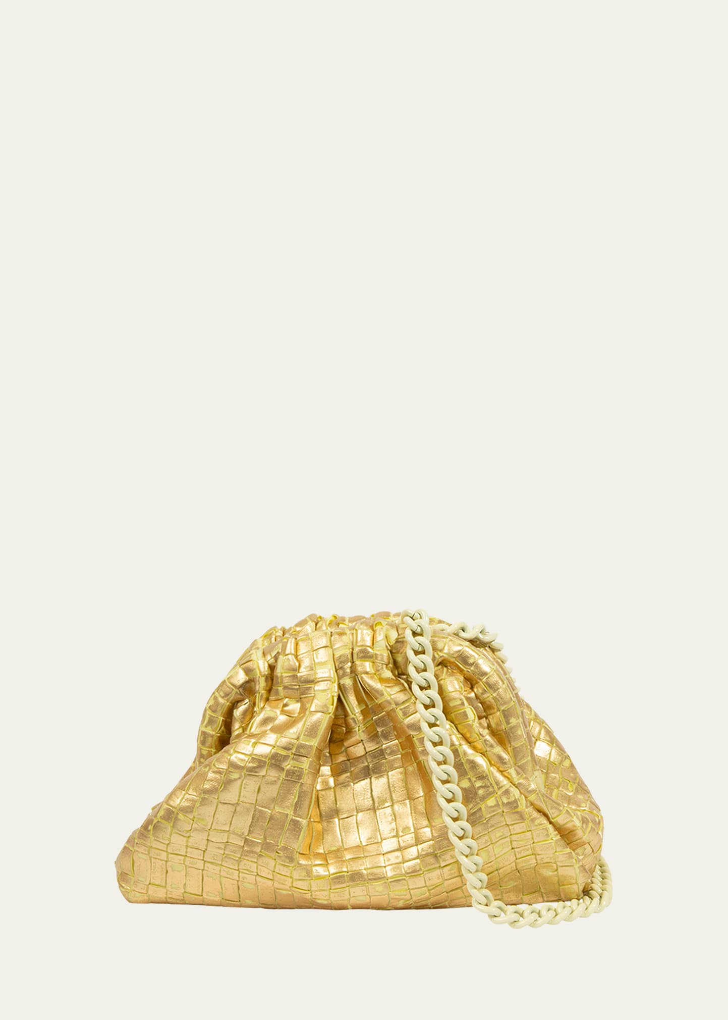 Maria La Rosa Game Mini Ribbon Metallic Shoulder Bag In Gold