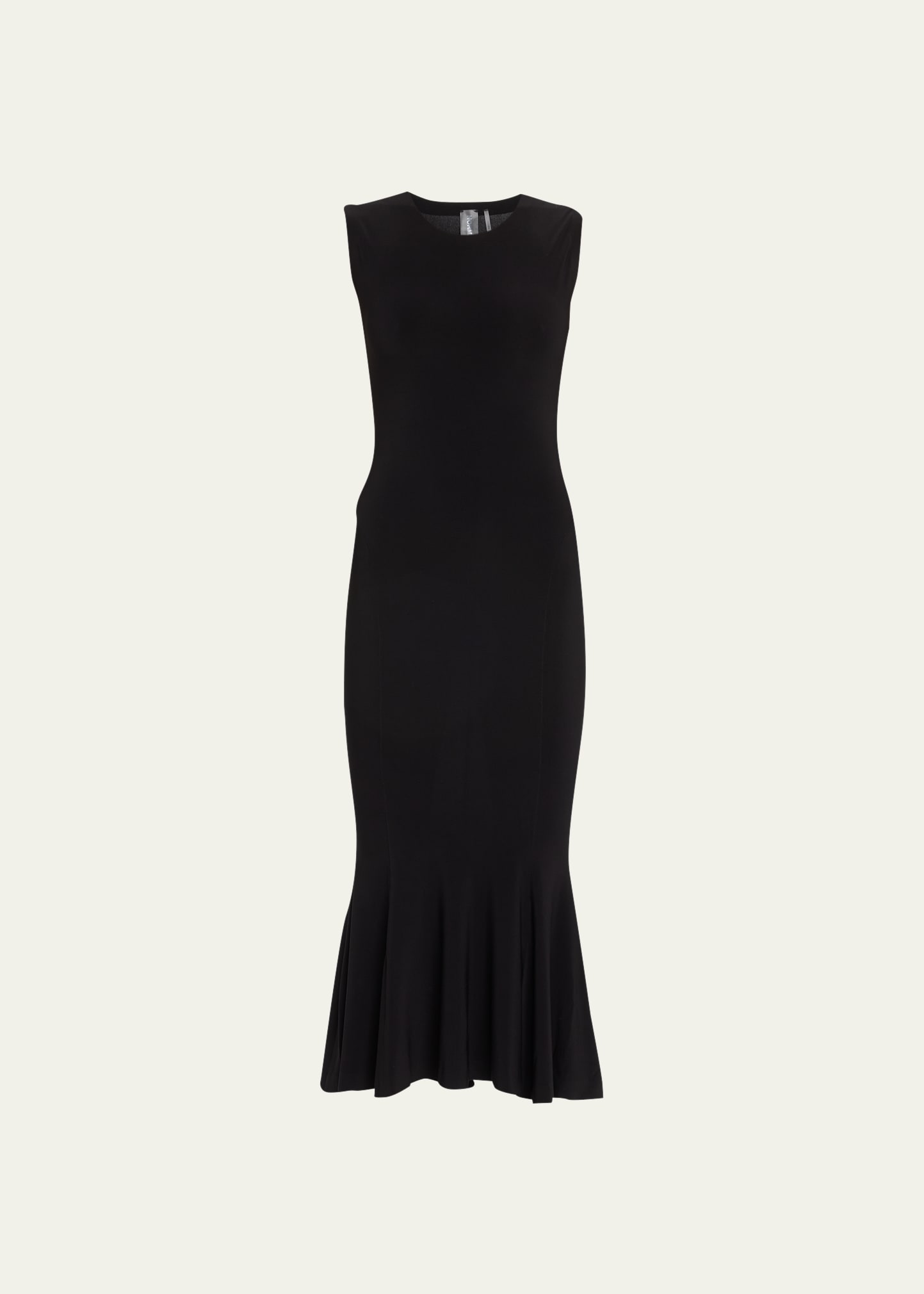 Norma Kamali Fishtail Jersey Maxi Dress In Black