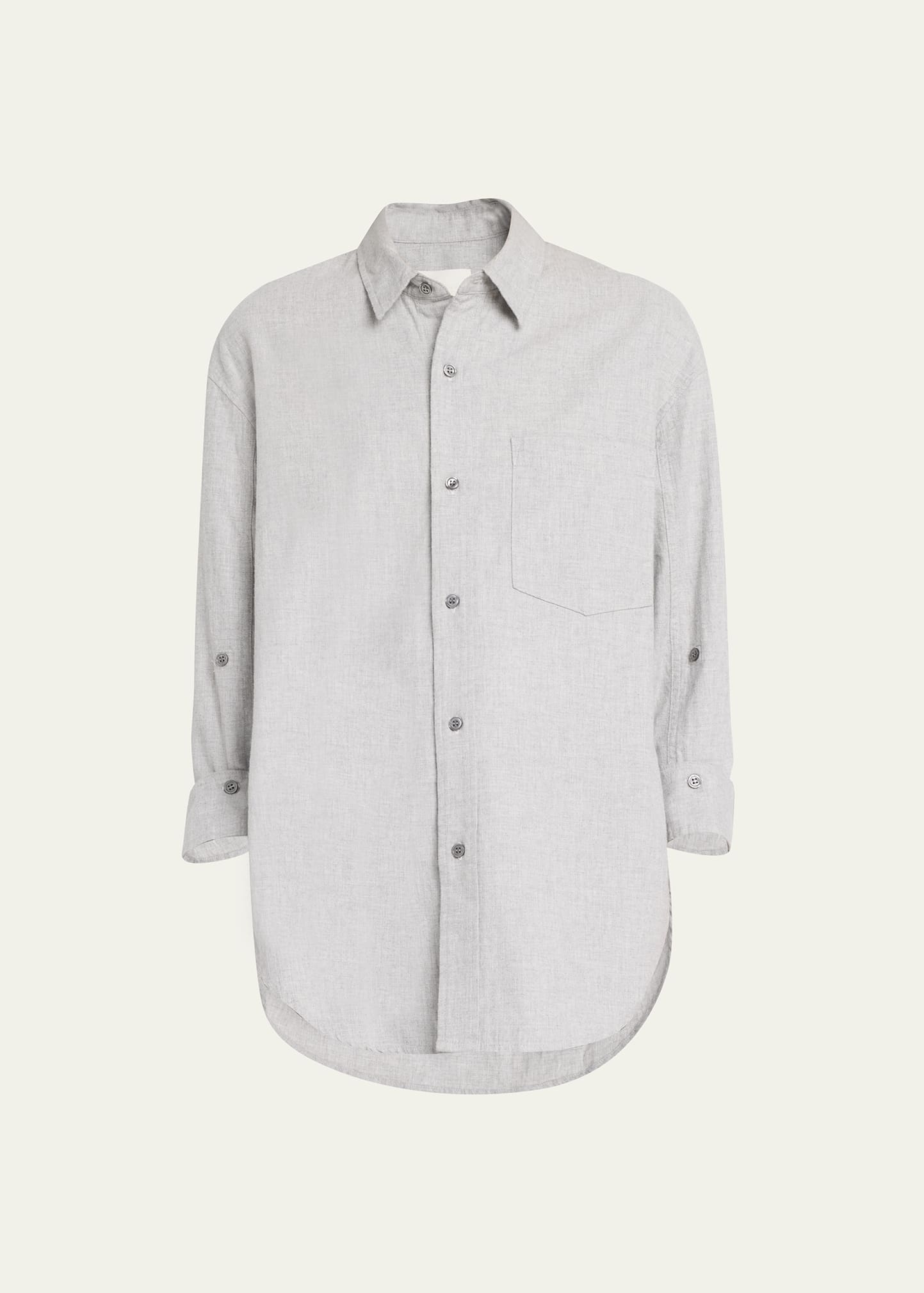 Citizens Of Humanity Kayla Button-front Shirt In Whisper Grey L