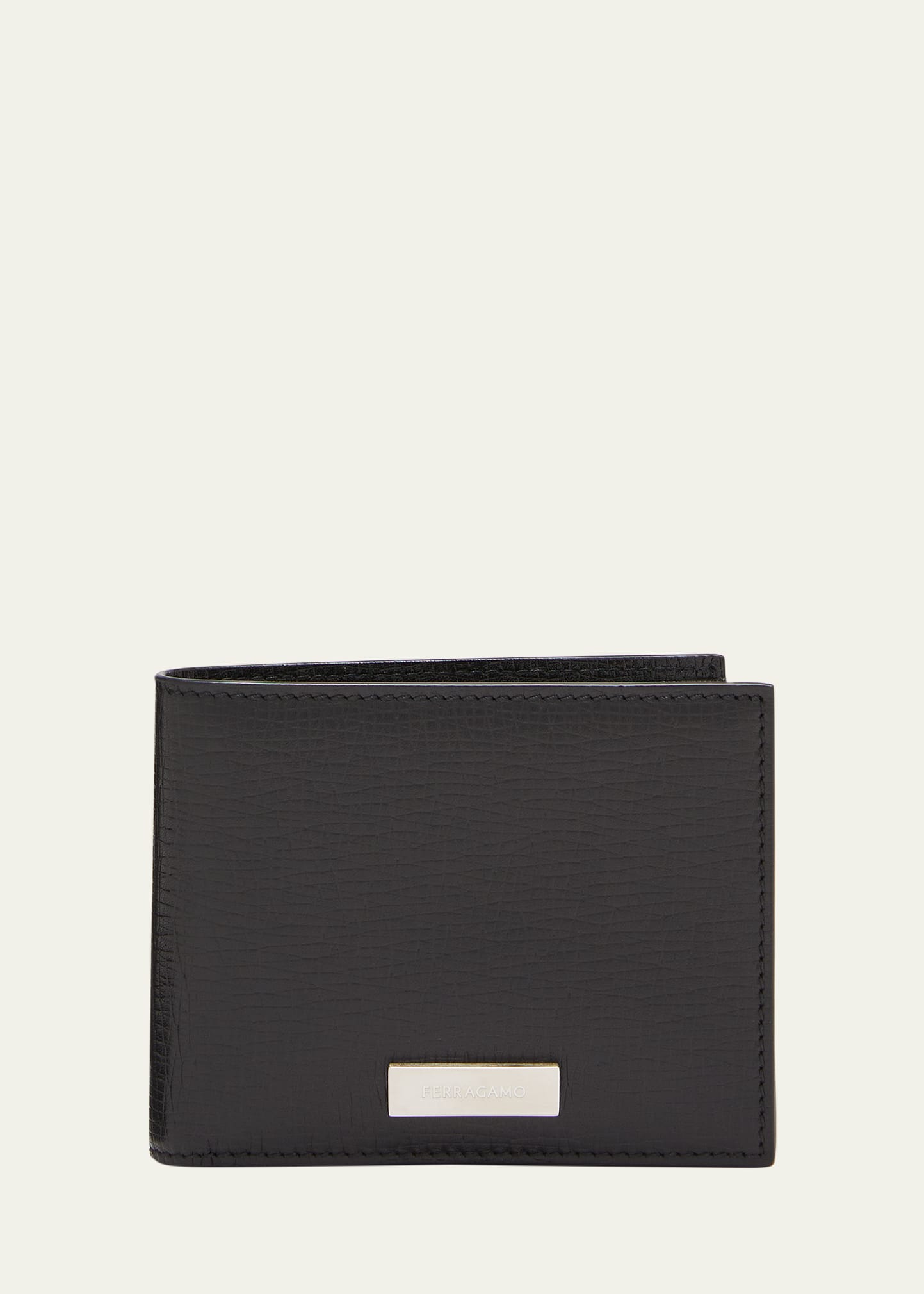 Ferragamo Men's Revival Leather Bifold Wallet In Nero