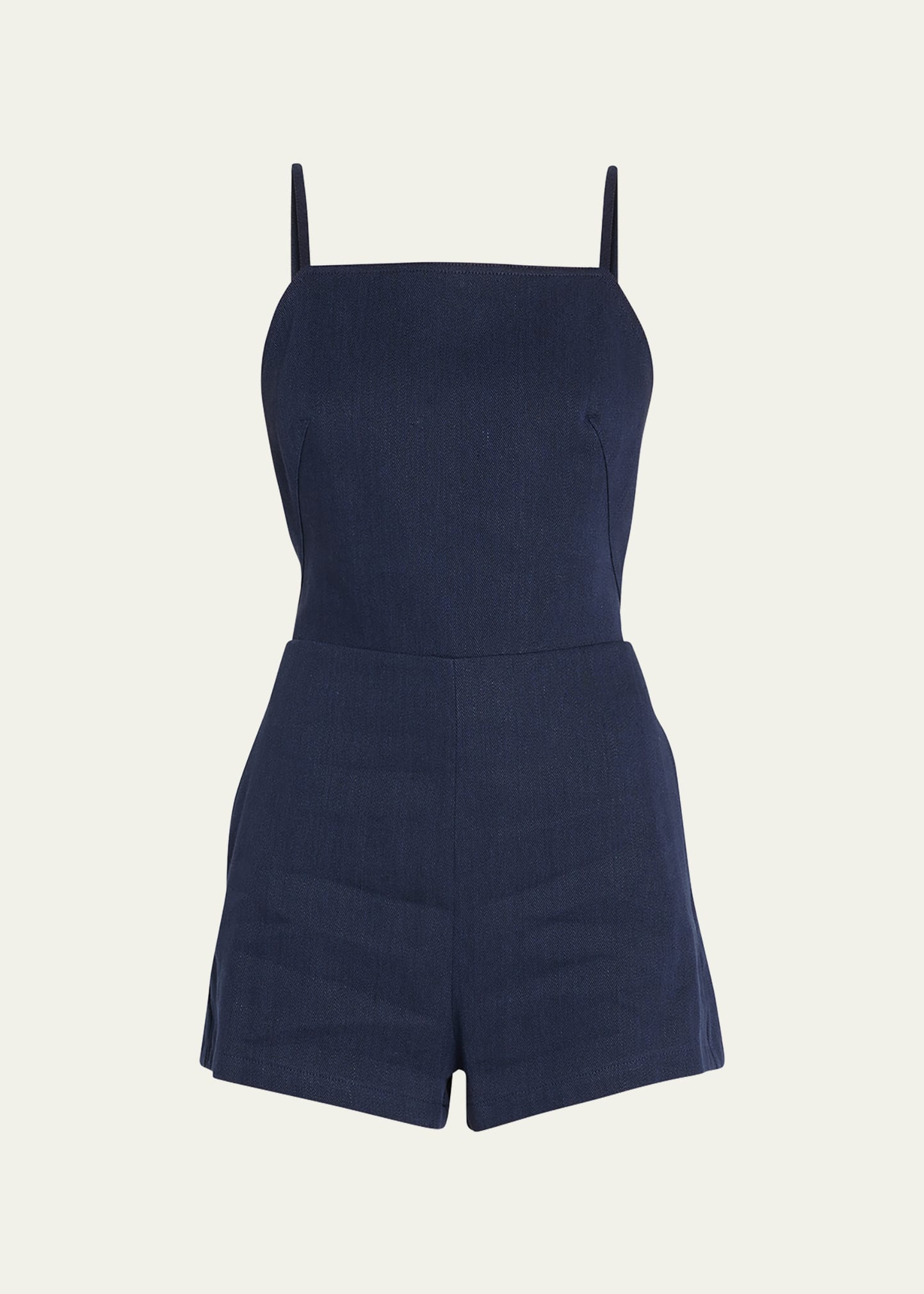 Max Mara Pepaia Twill Playsuit In Navy
