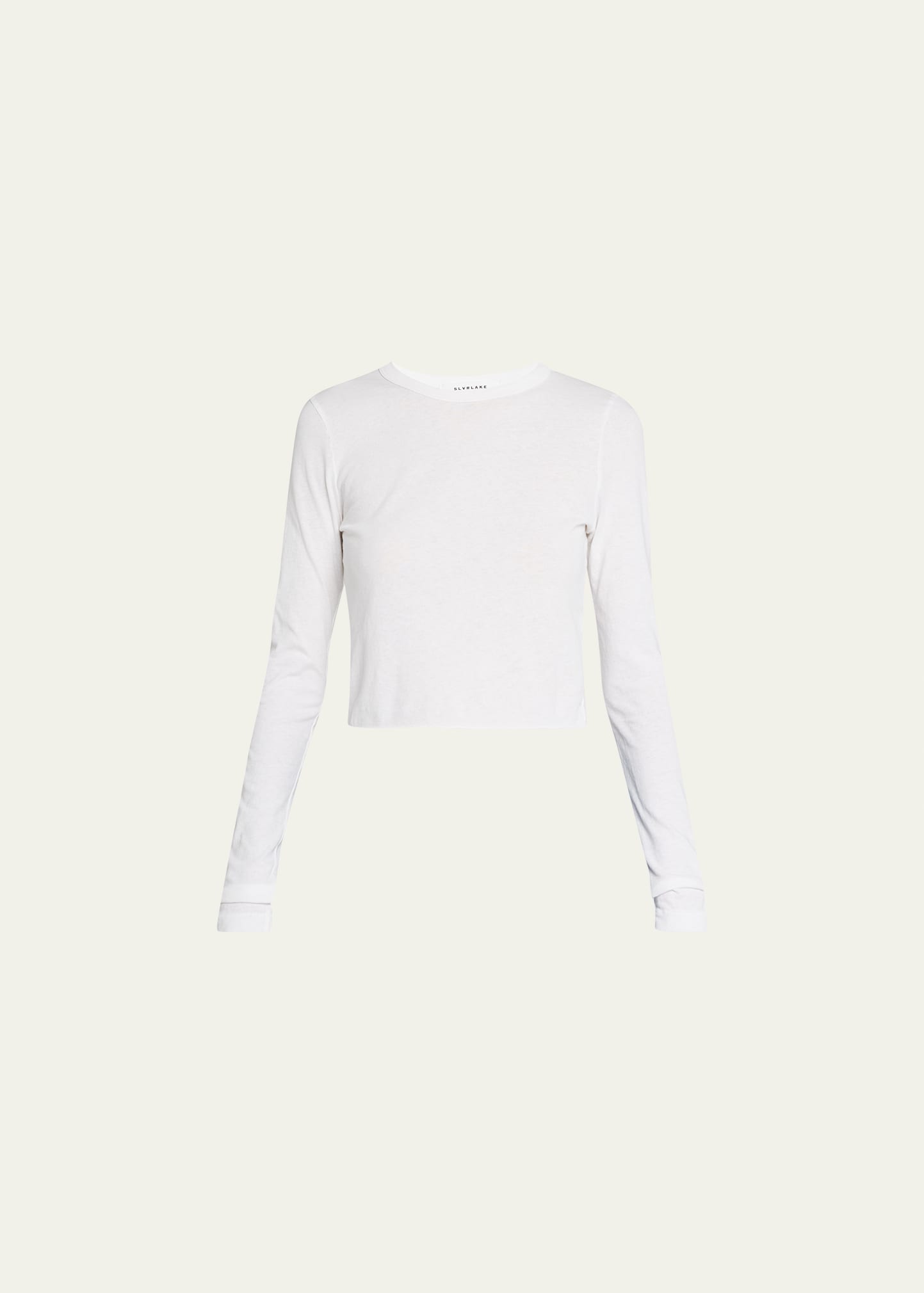 Slvrlake Long Sleeve Crop Baby Tee In Weiss