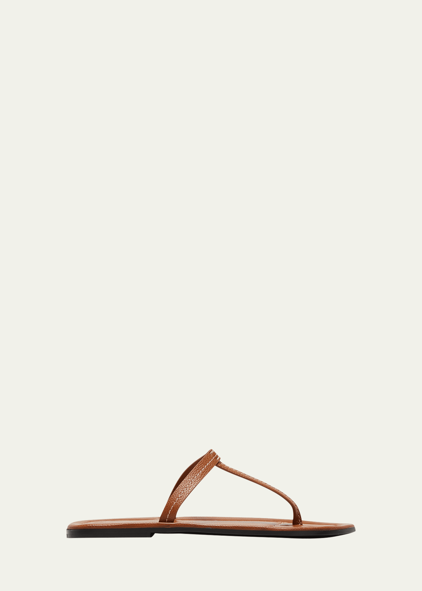 Totême 10mm Hohe Ledersandalen Mit Zehensteg In Beige