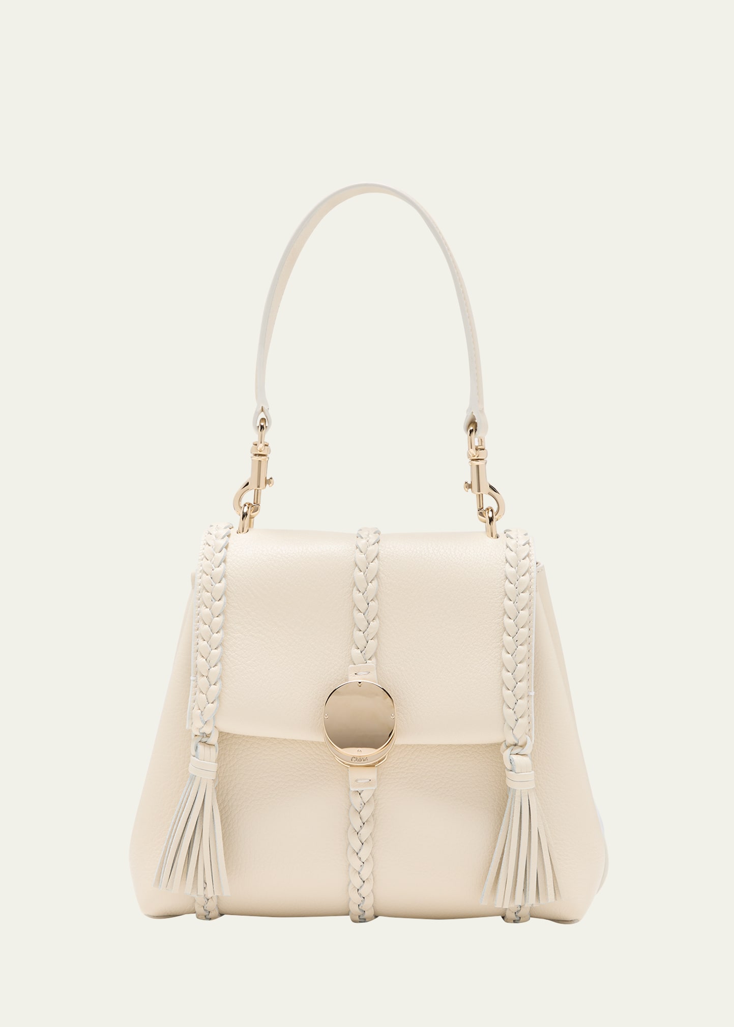 Shop Chloé Penelope Small Top-handle Bag In Smooth Grained Leather In White