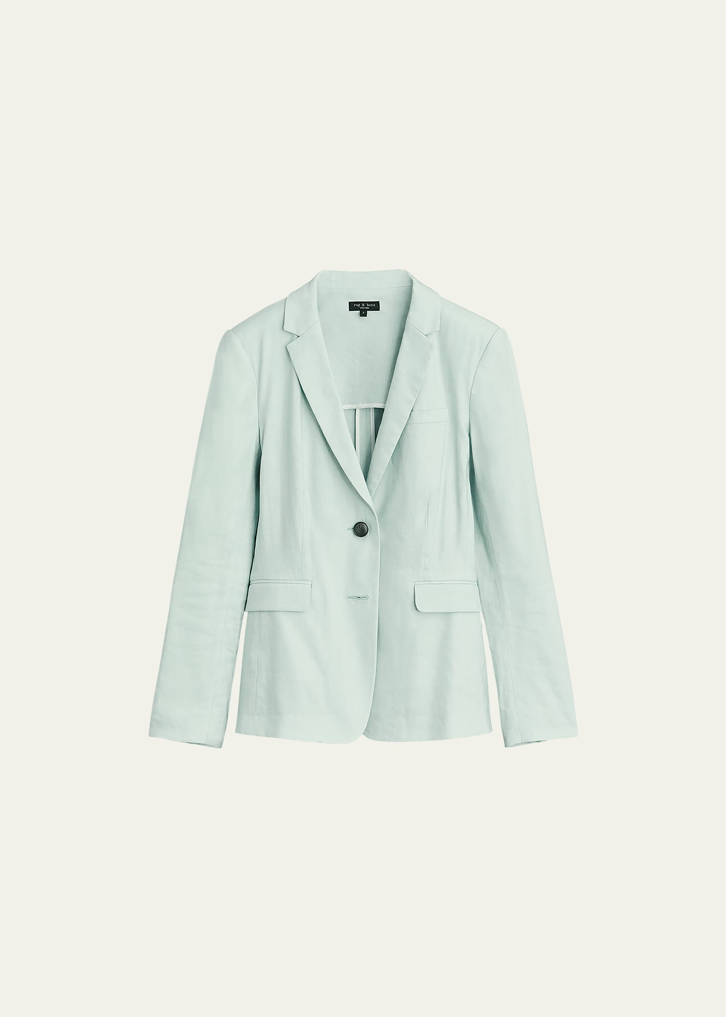 Rag & Bone Razor Linen-blend Blazer In Mint