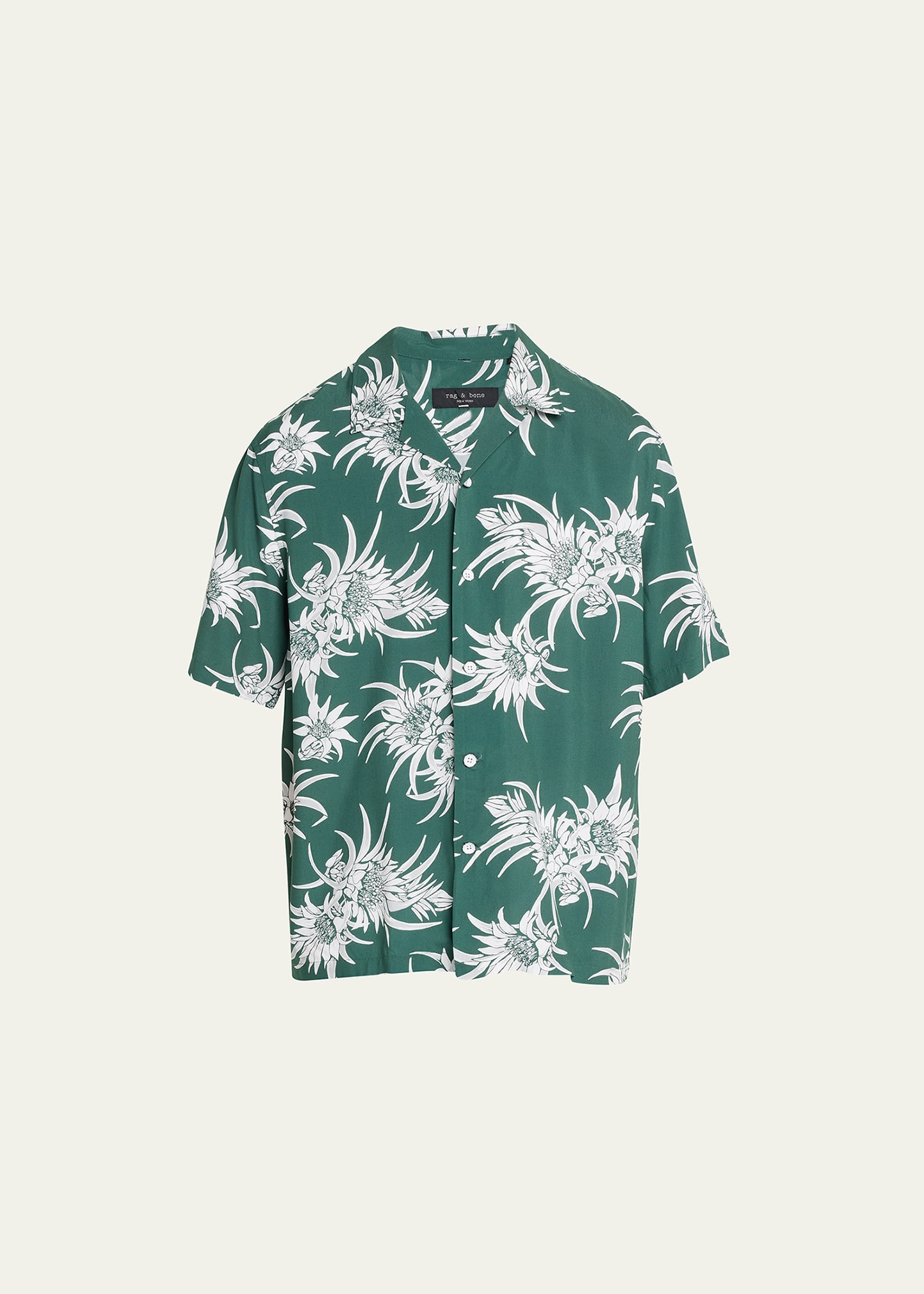 Rag & Bone Avery Printed Short Sleeve Button-up Camp Shirt In Pnaplflgn