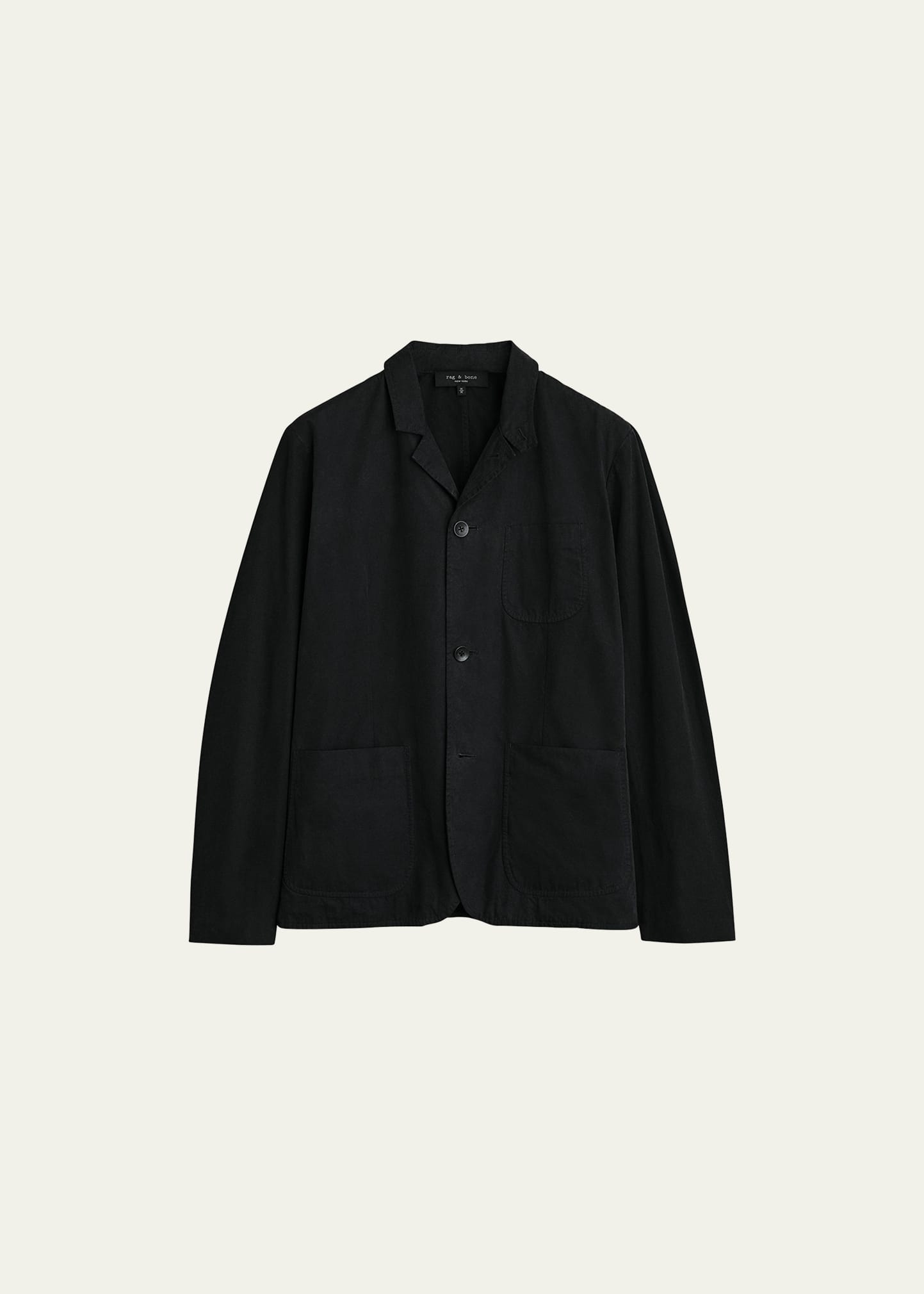 Rag & Bone Prospect Peached Cotton Jacket In Blk
