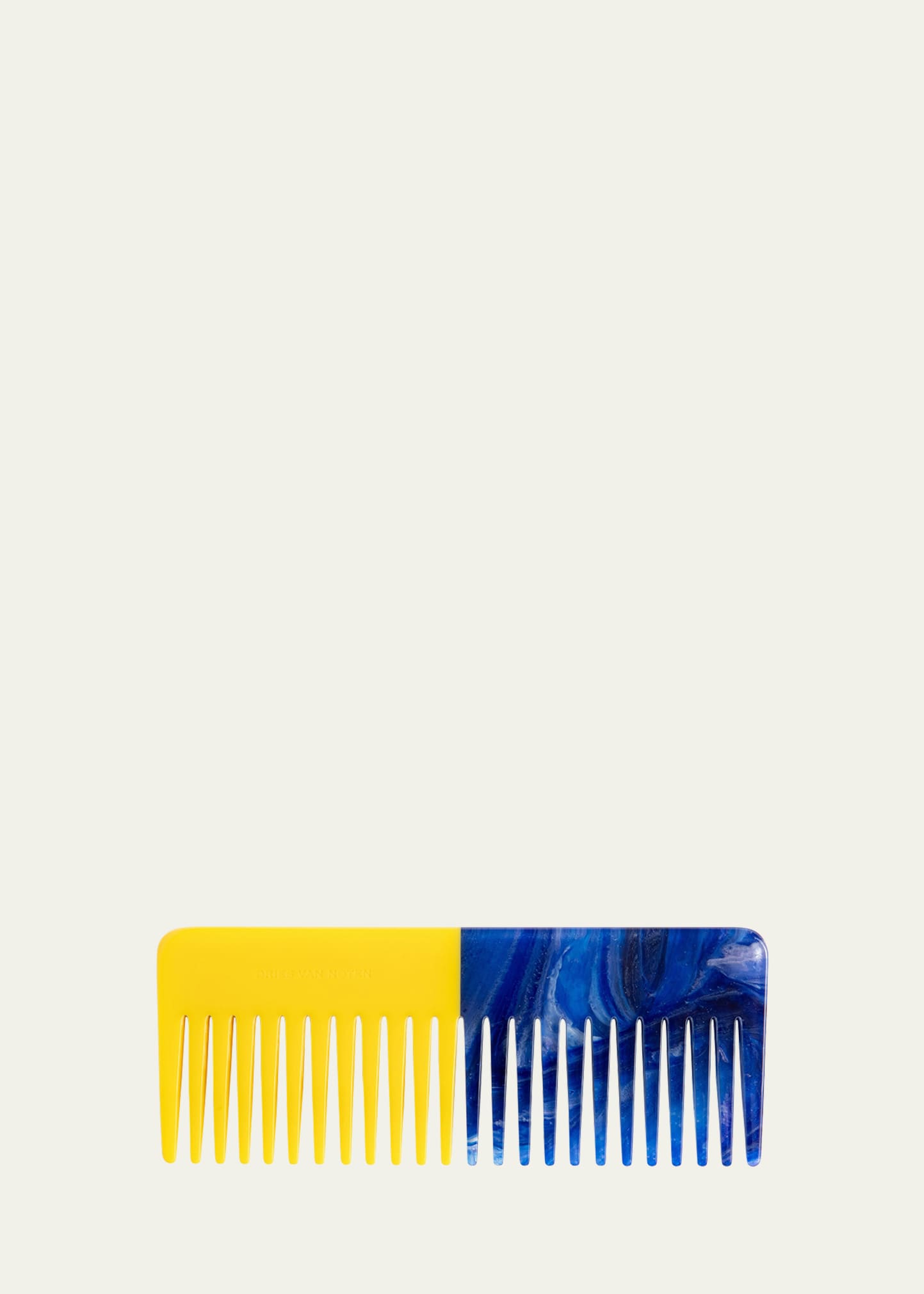 Dries Van Noten Blue And Yellow Wide-tooth Comb In Blue &amp; Yellow