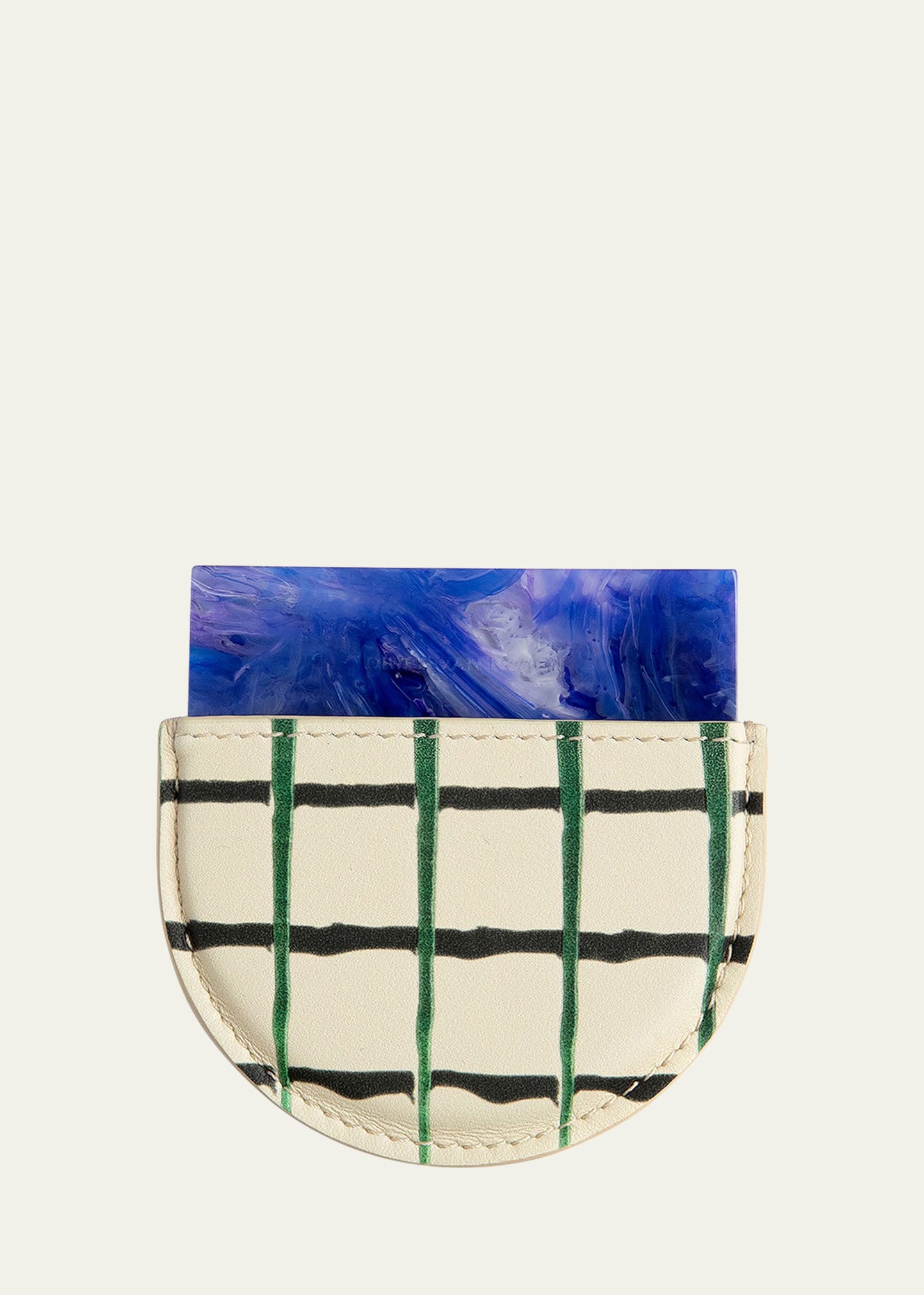 Dries Van Noten Bleu Tartan Handheld Mirror In Bleu Tartan