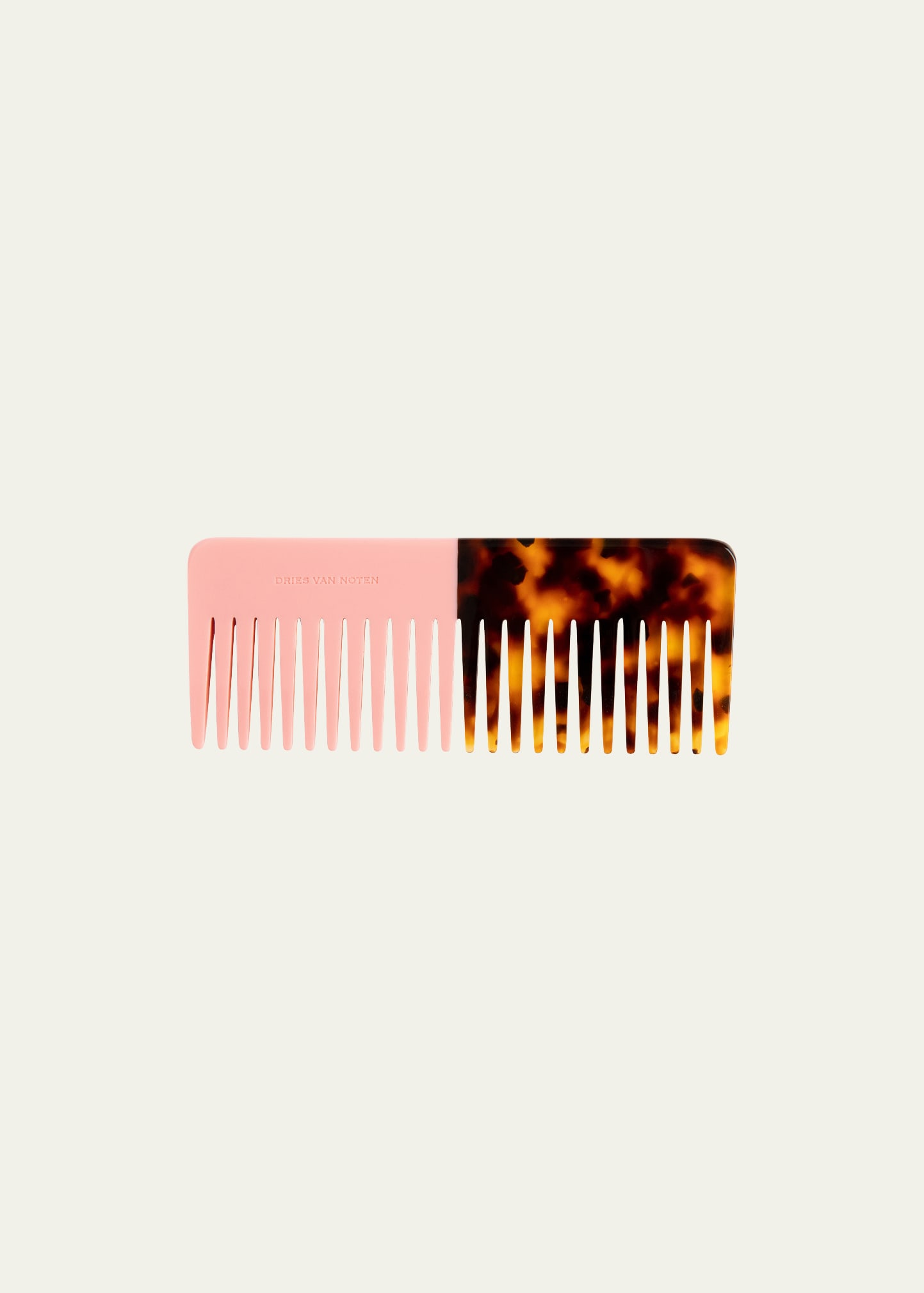 Pink and Tortoiseshell Wide-Tooth Comb