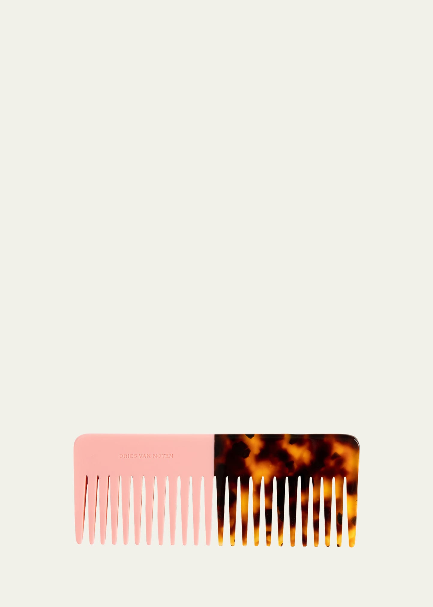 Pink and Tortoiseshell Wide-Tooth Comb