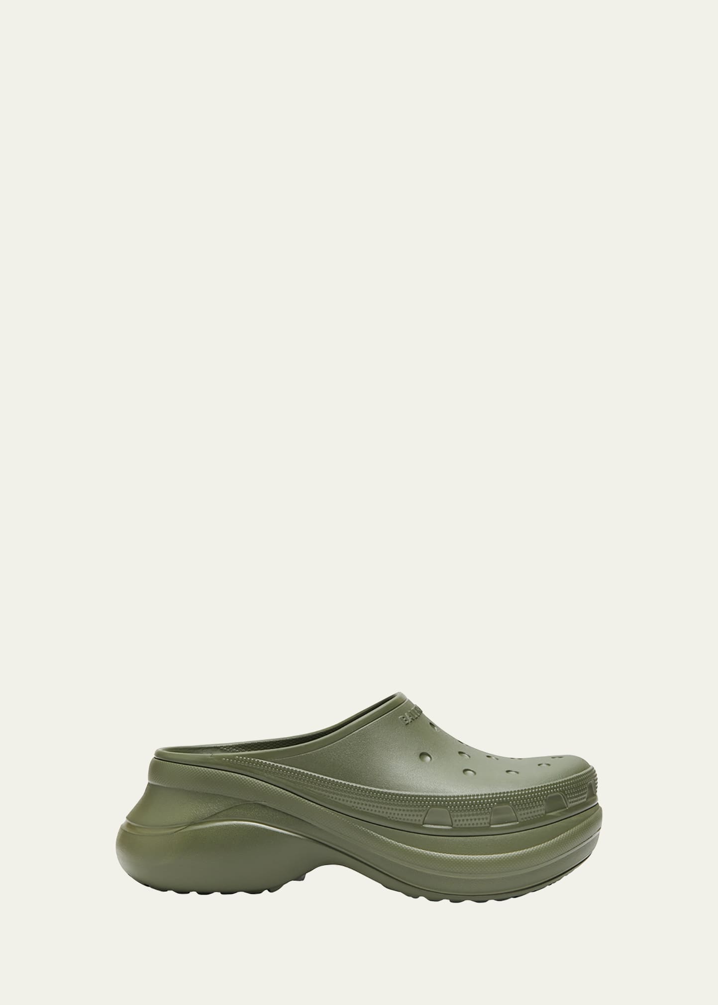 Balenciaga Khaki Crocs Edition Mules In Kaki