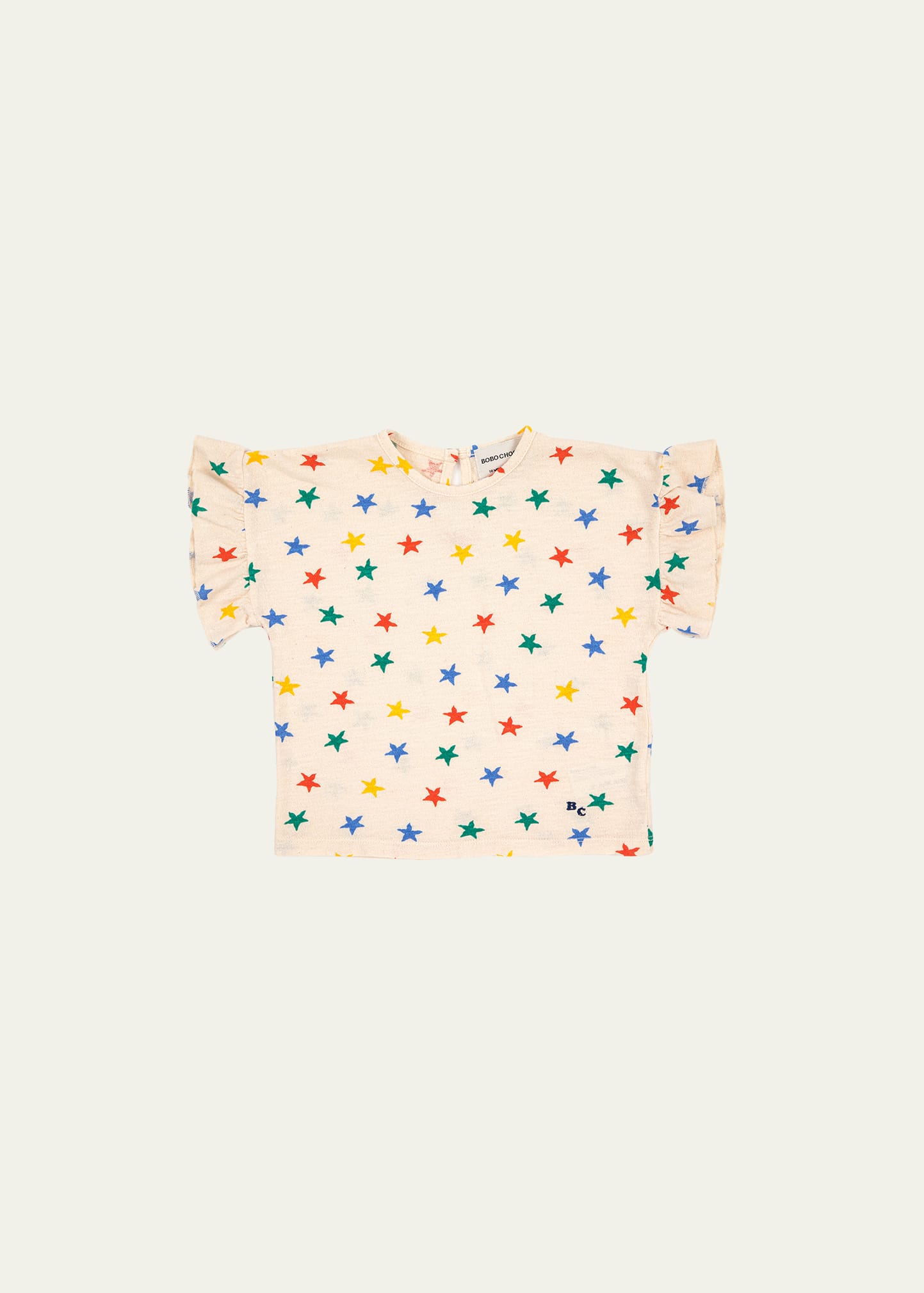 Bobo Choses Girl's Multicolor Stars Ruffle T-Shirt, Size 6M-24M