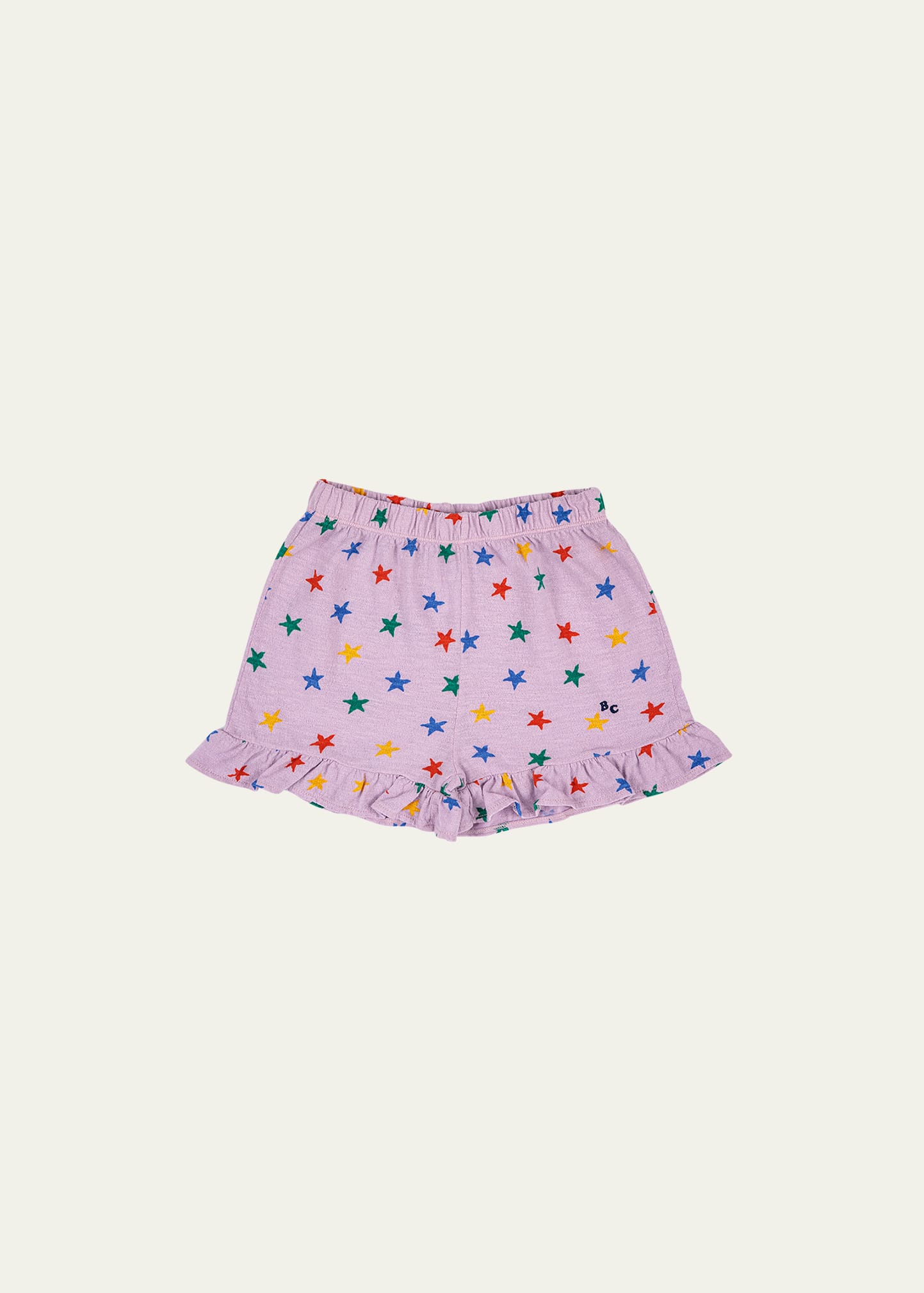 Bobo Choses Girl's Multicolor Star-Print Ruffle Shorts, Size 4-13