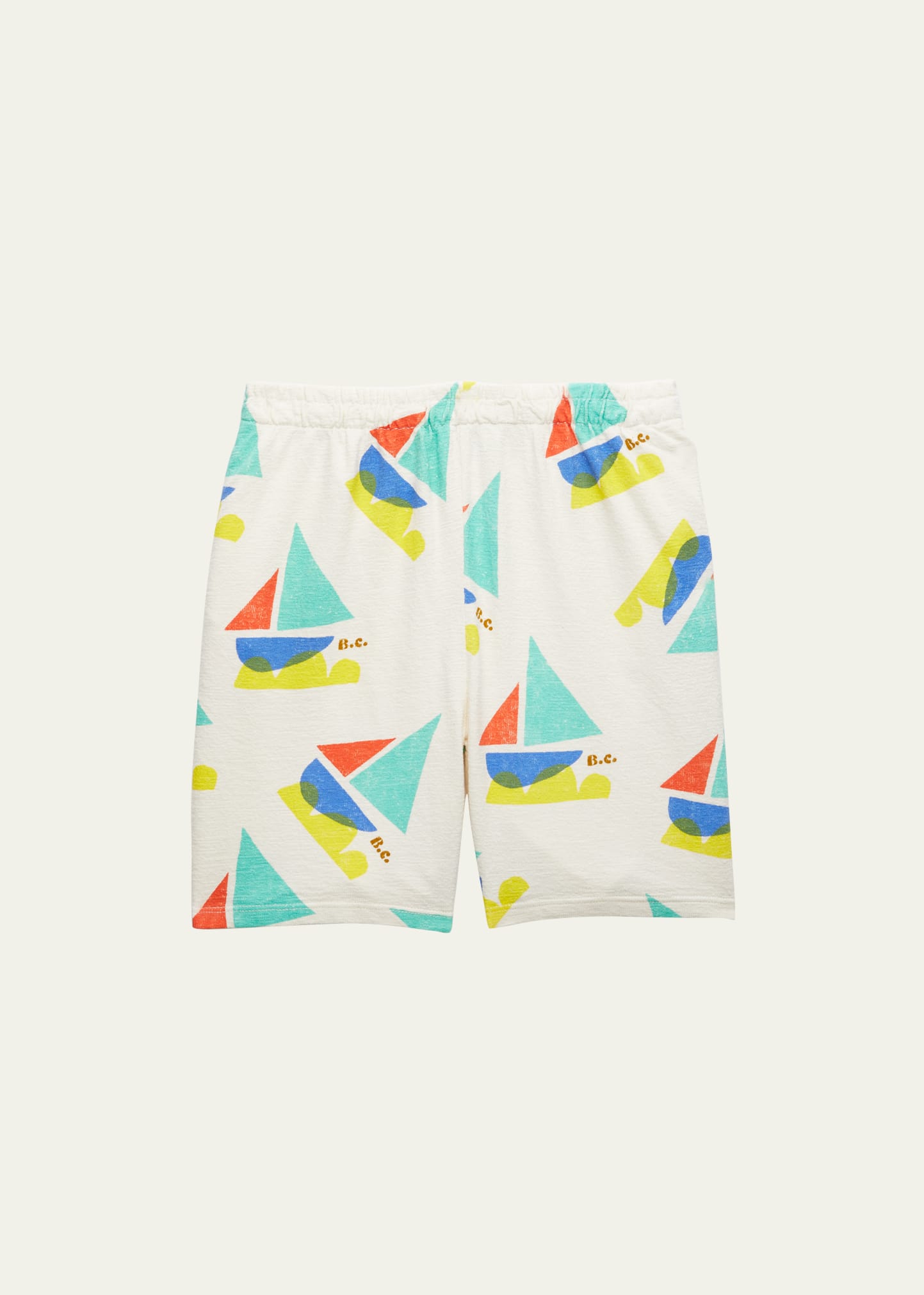 Bobo Choses Boy's Multicolor Sail Boat-Print Bermuda Shorts, Size 4-13