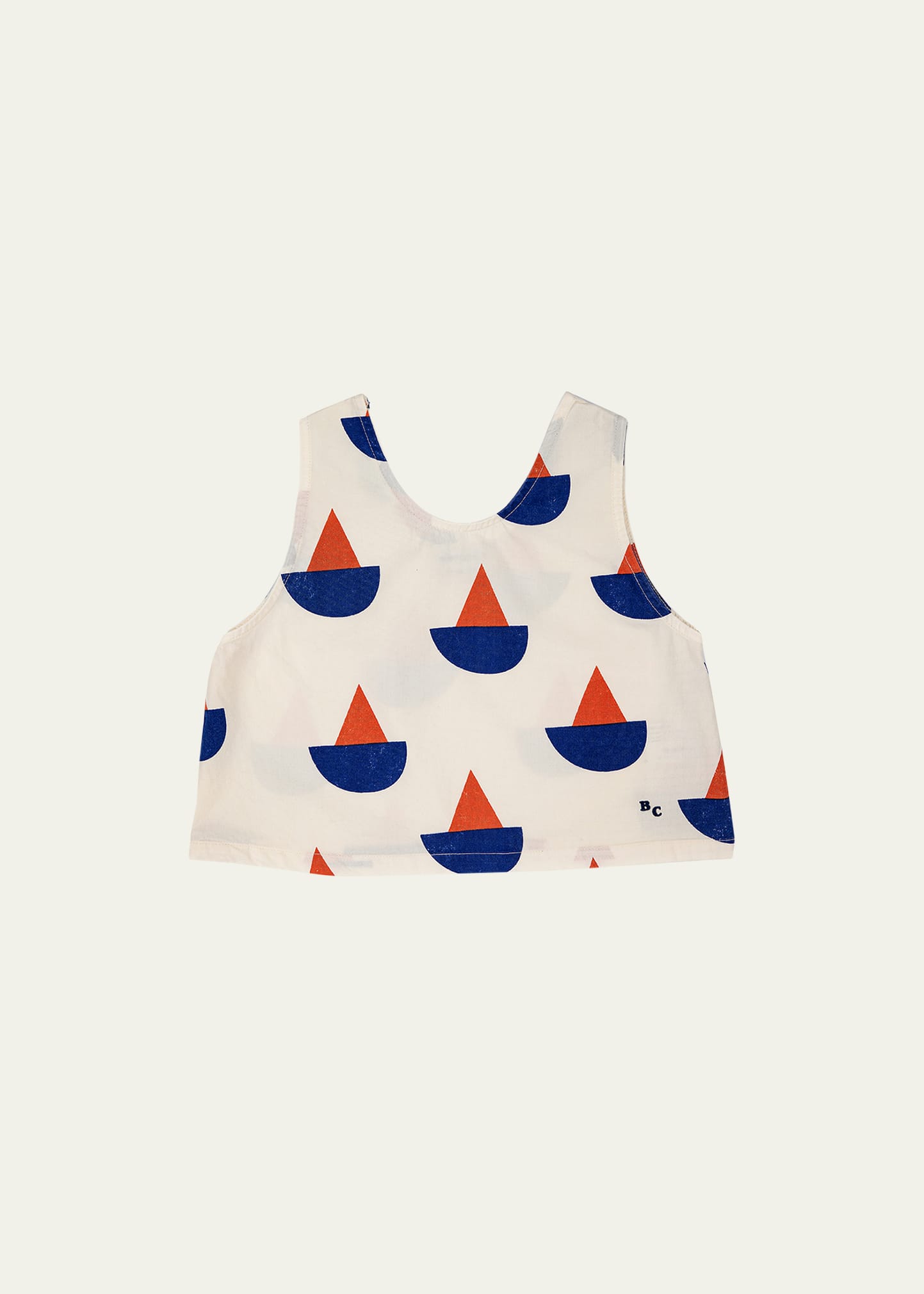 Bobo Choses White Tank Top For Girl With Multicolor Print All-over And Logo In White