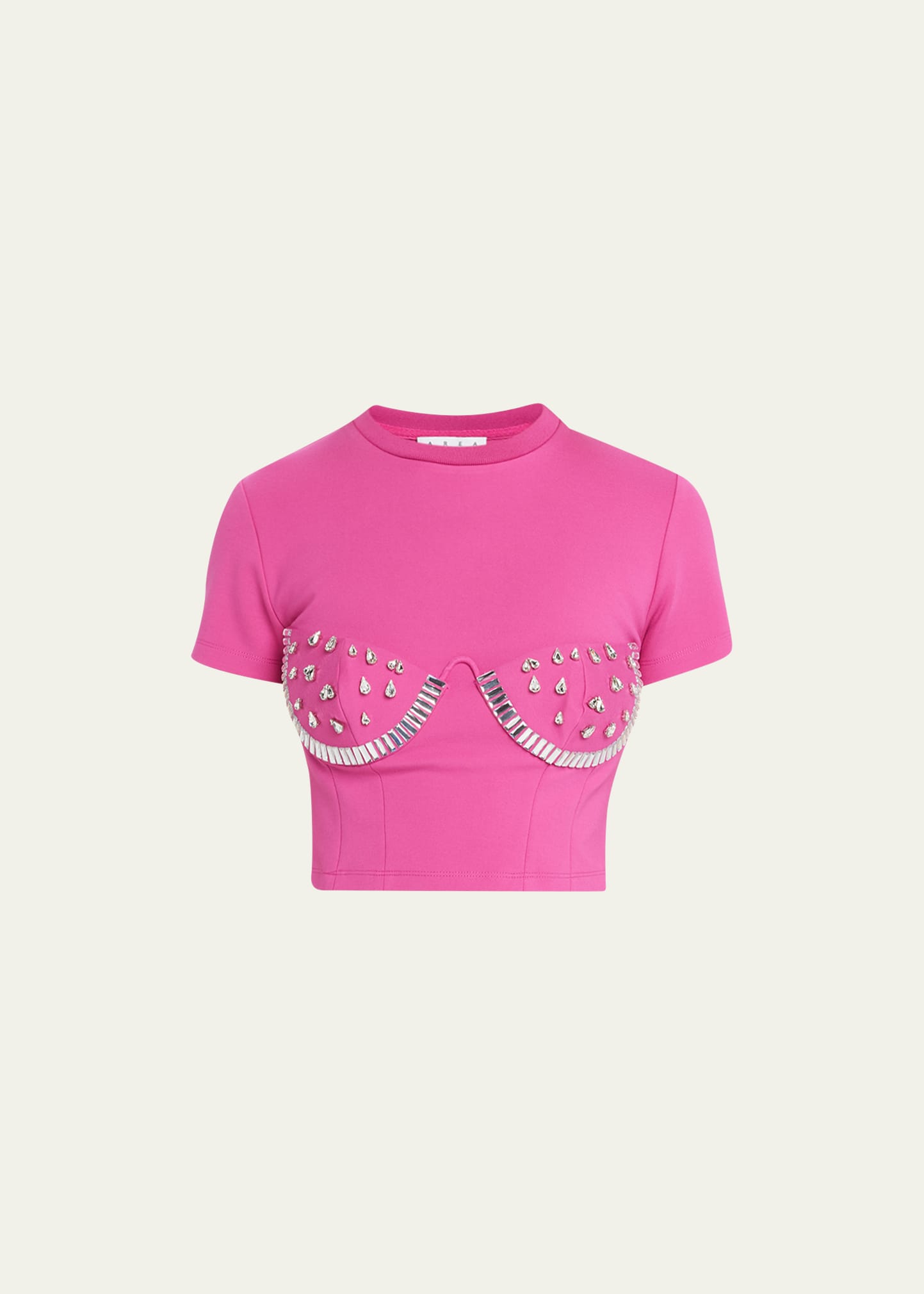 AREA CRYSTAL WATERMELON CUP CROPPED TEE