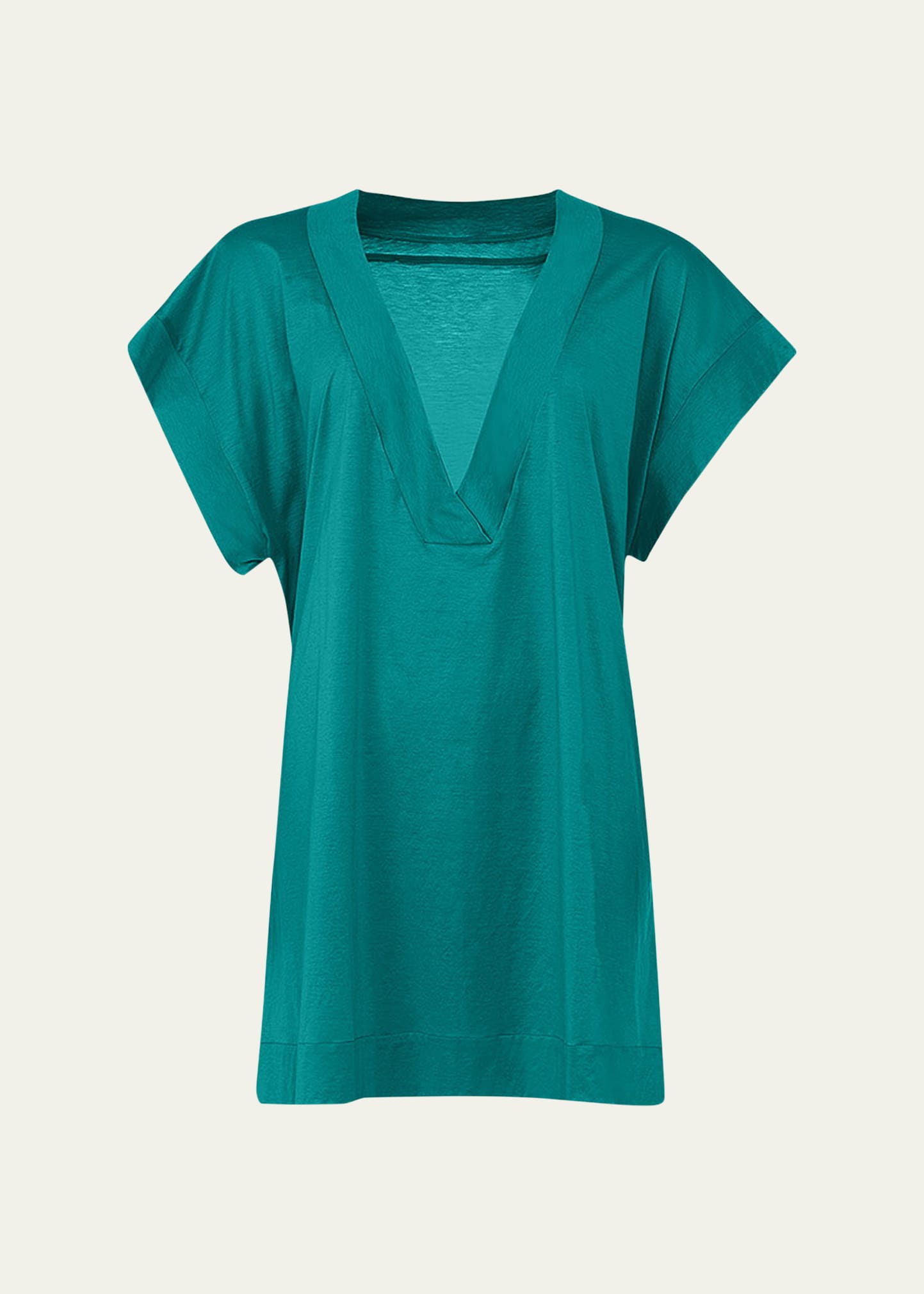 Eres V-neck Cotton T-shirt In Jungle 23e