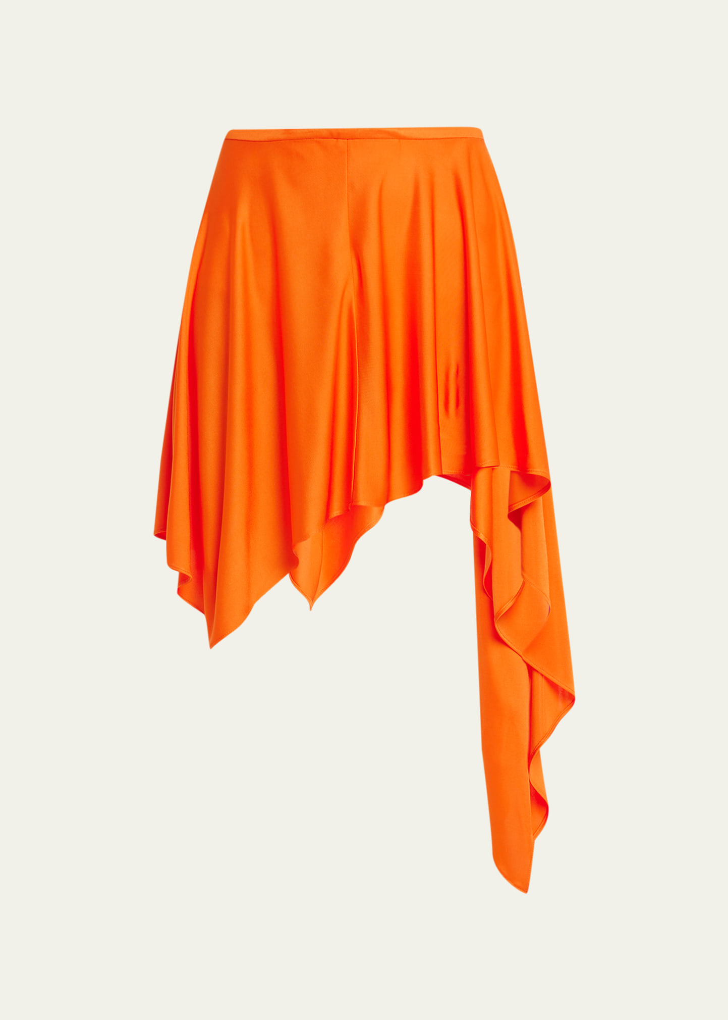 Stella Mccartney Asymmetric Stretch-jersey Mini Skirt In 7516 Glow Orange