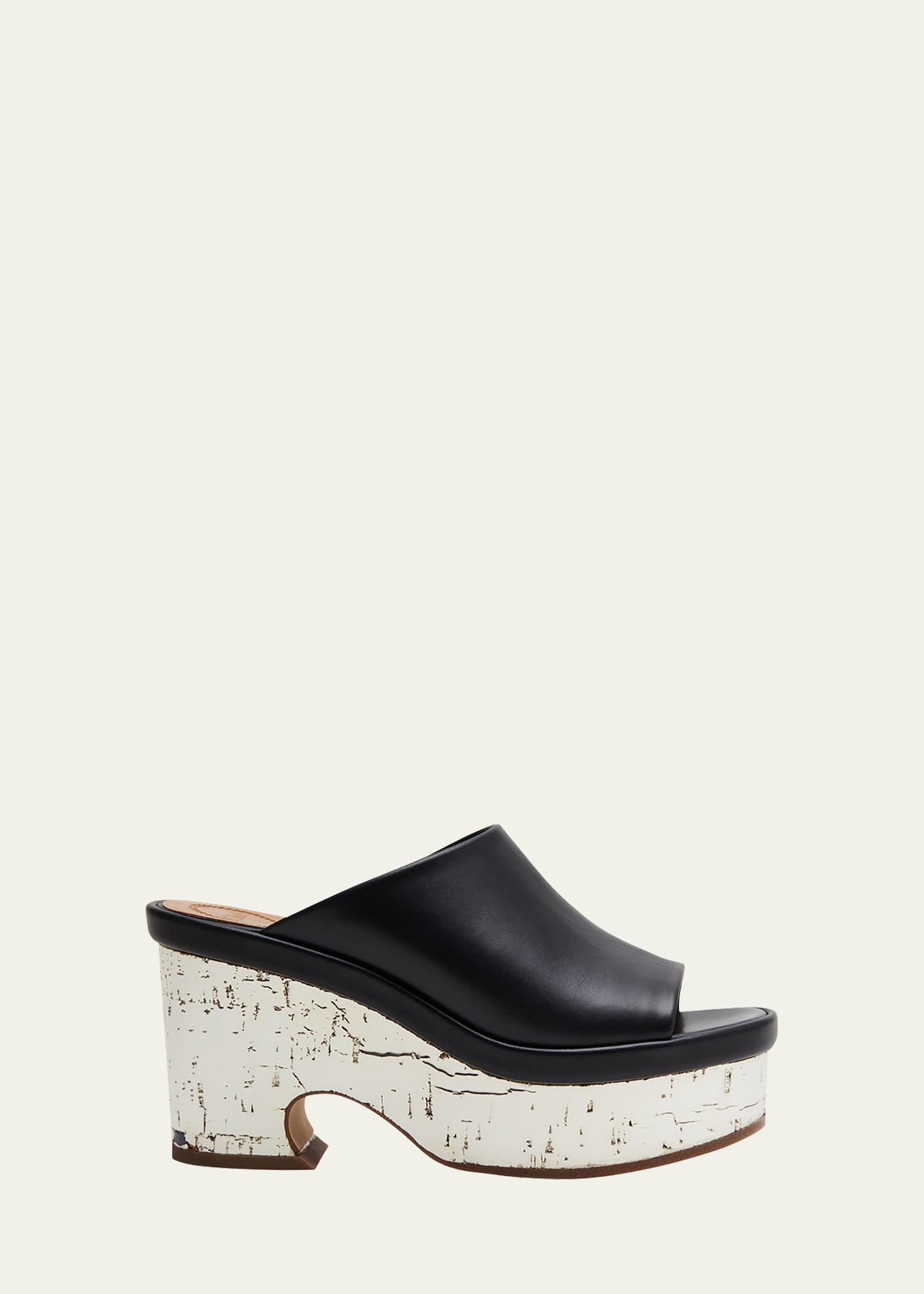 Chloé Oli Leather Platform Mules In Black