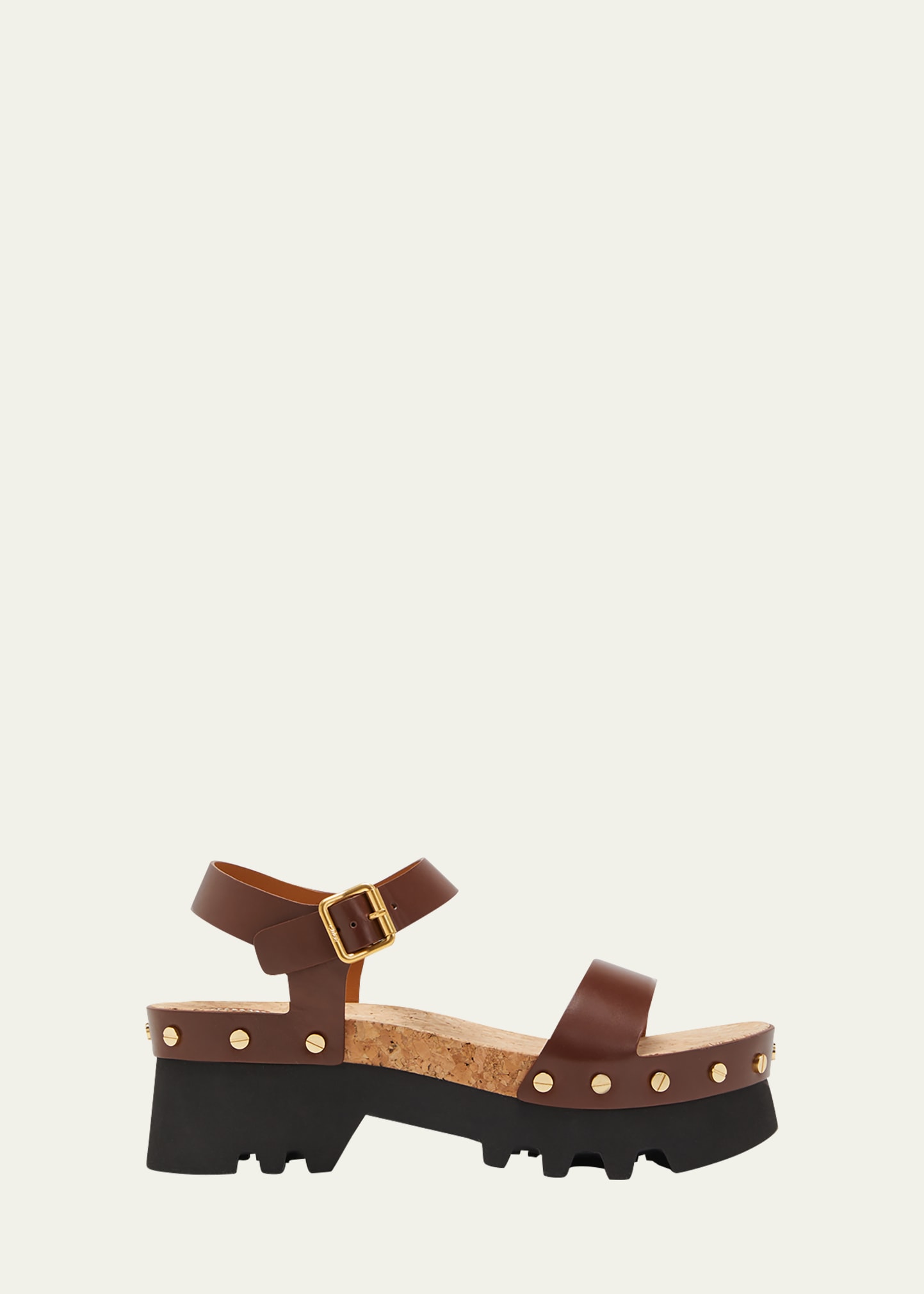 Chloé Woman Sandals Cocoa Size 10 Leather In Brunet Brown