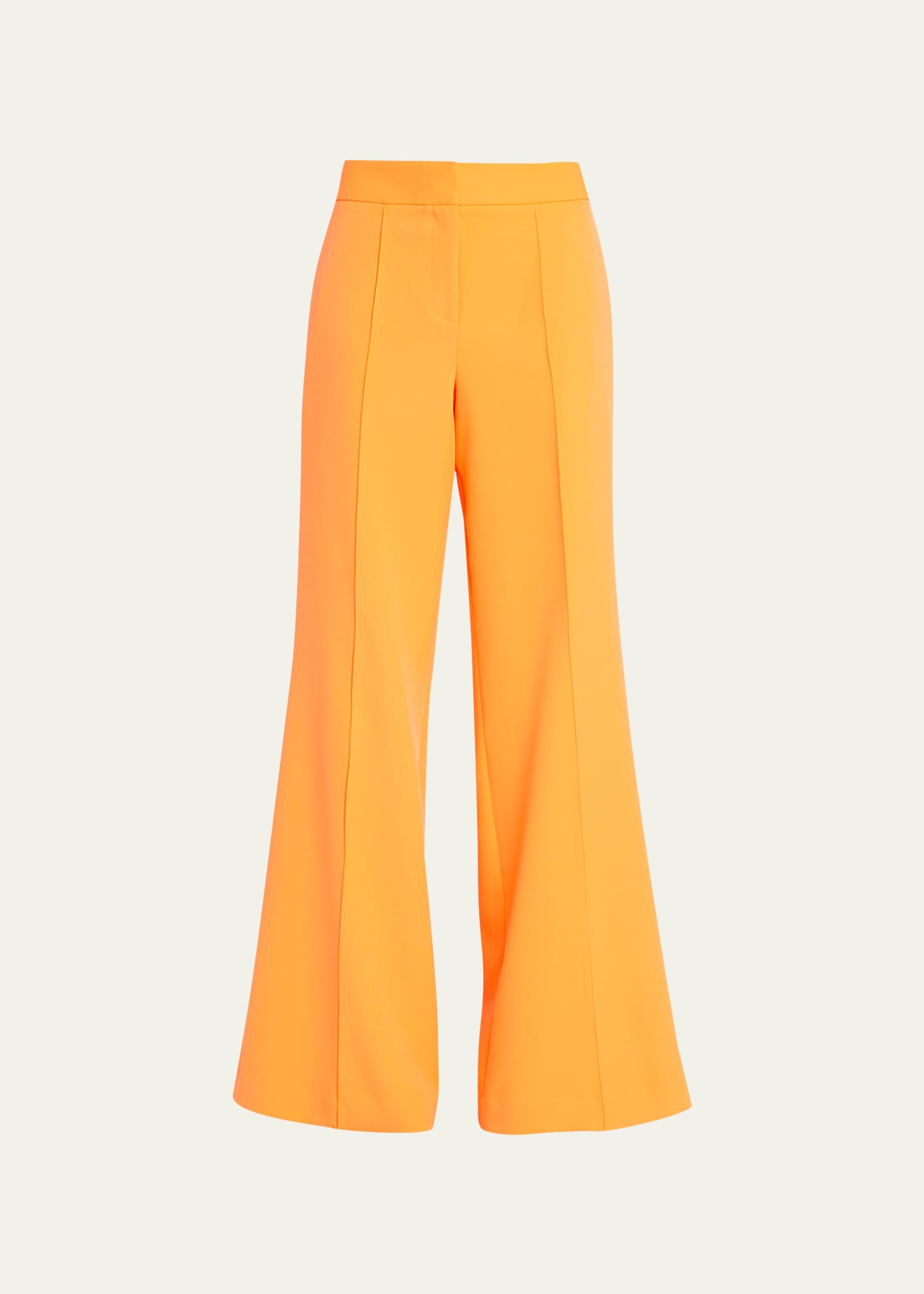 Milly Nash High-rise Wide-leg Cady Pants In Neon Orange