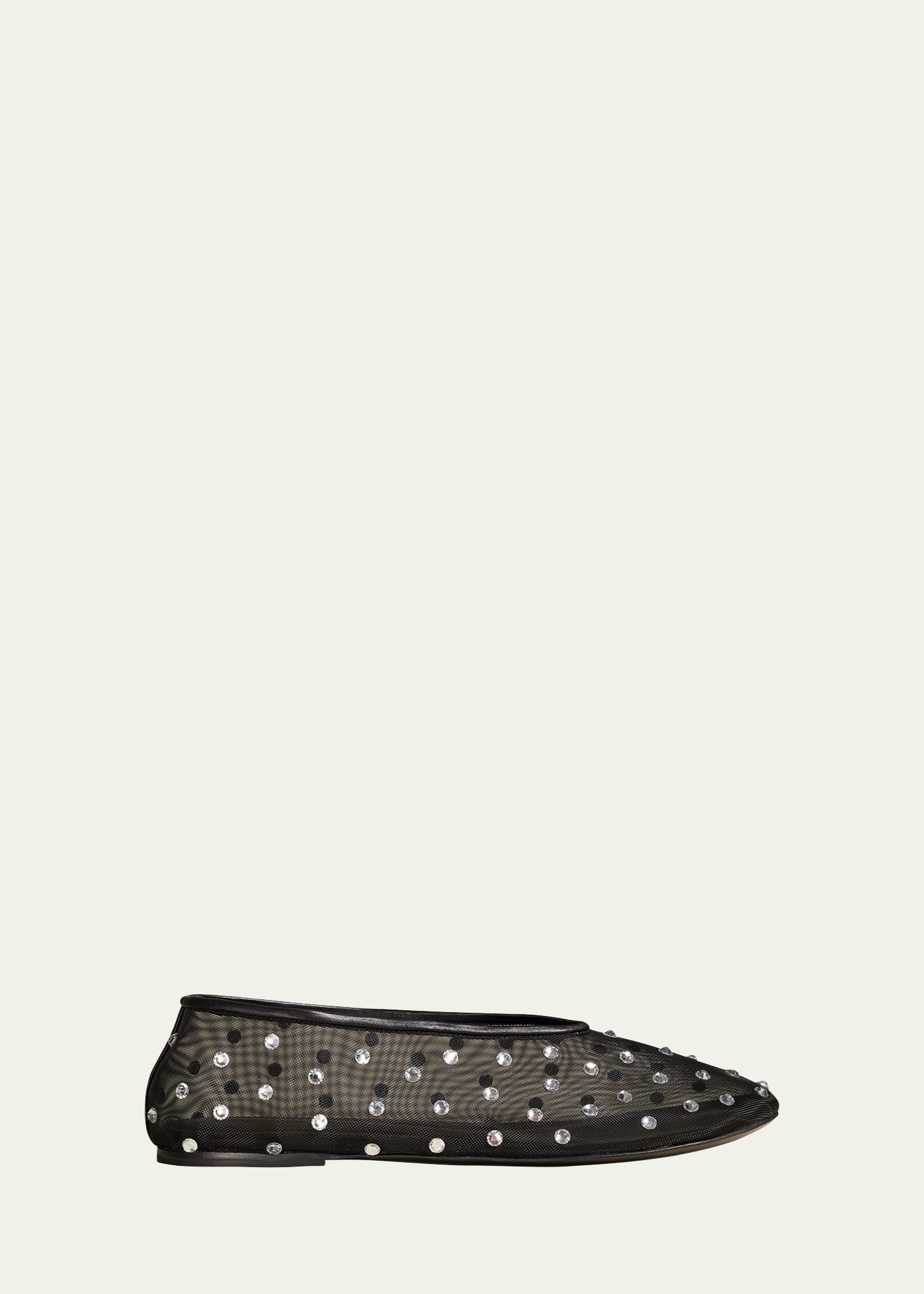 Khaite Marcy Crystal-embellished Mesh Ballet Flats In Black 200