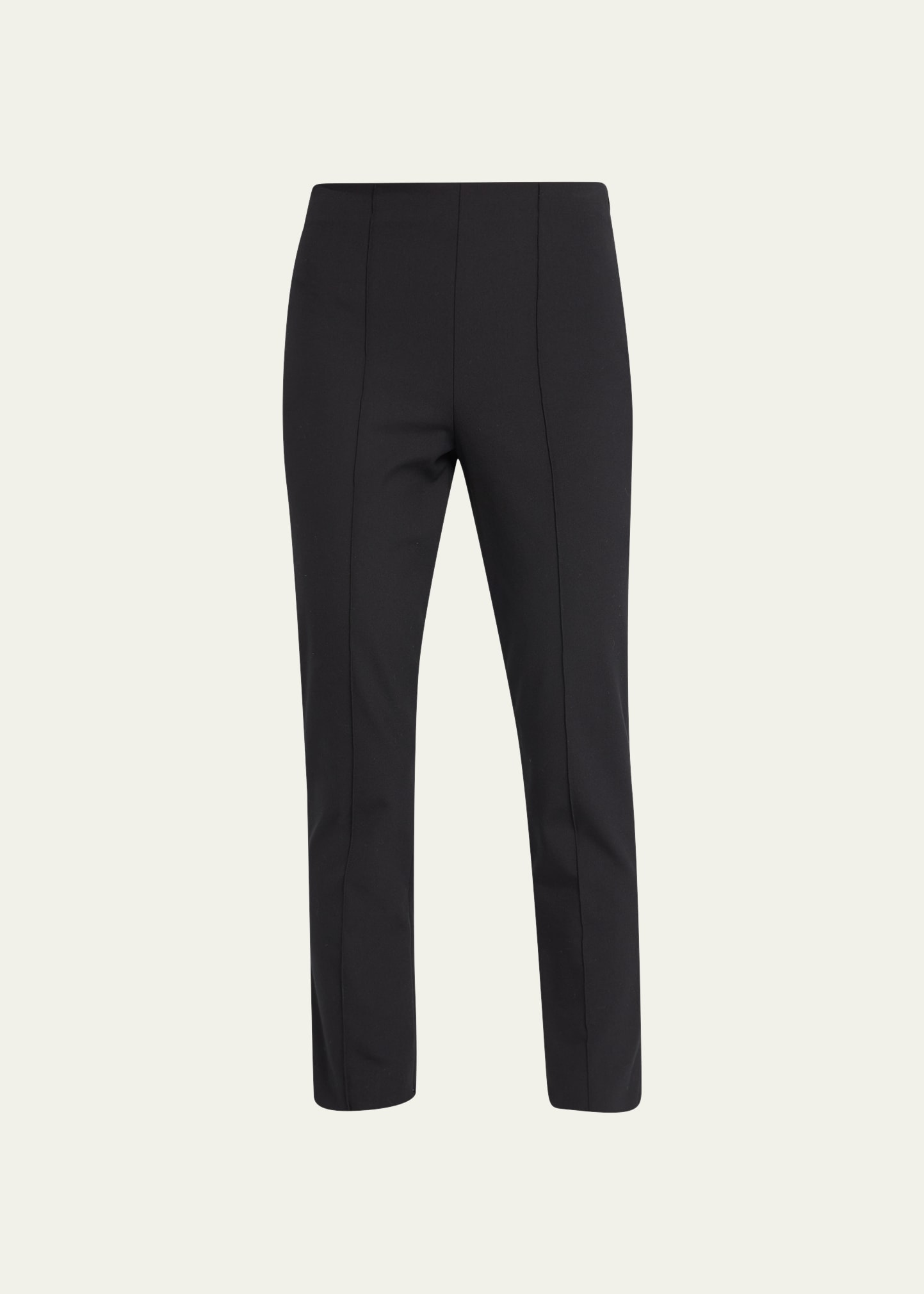 Theory Pintuck Cropped Wool-blend Skinny Pants In Blk