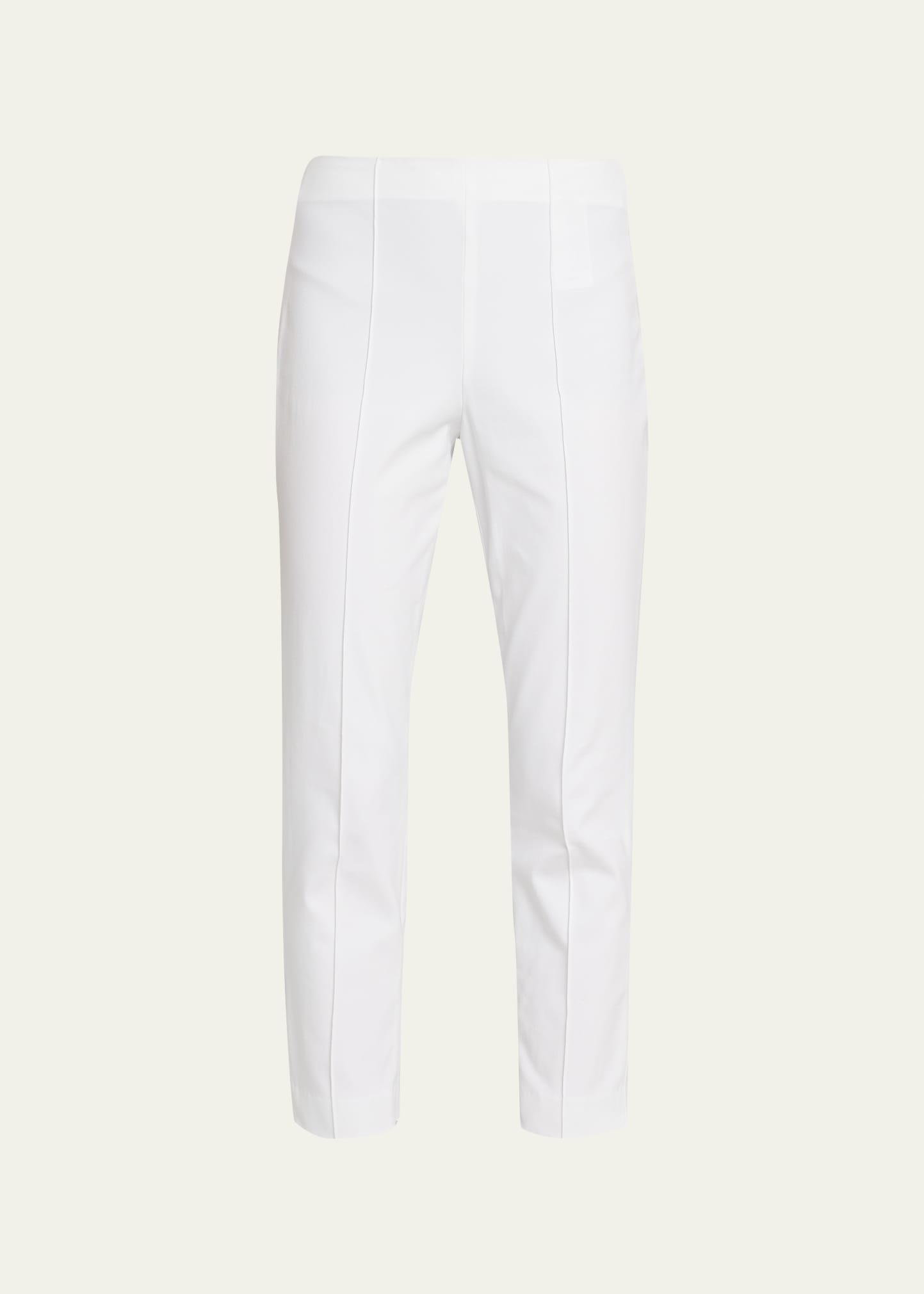 Theory Pintuck Cropped Wool-blend Skinny Pants In Wht