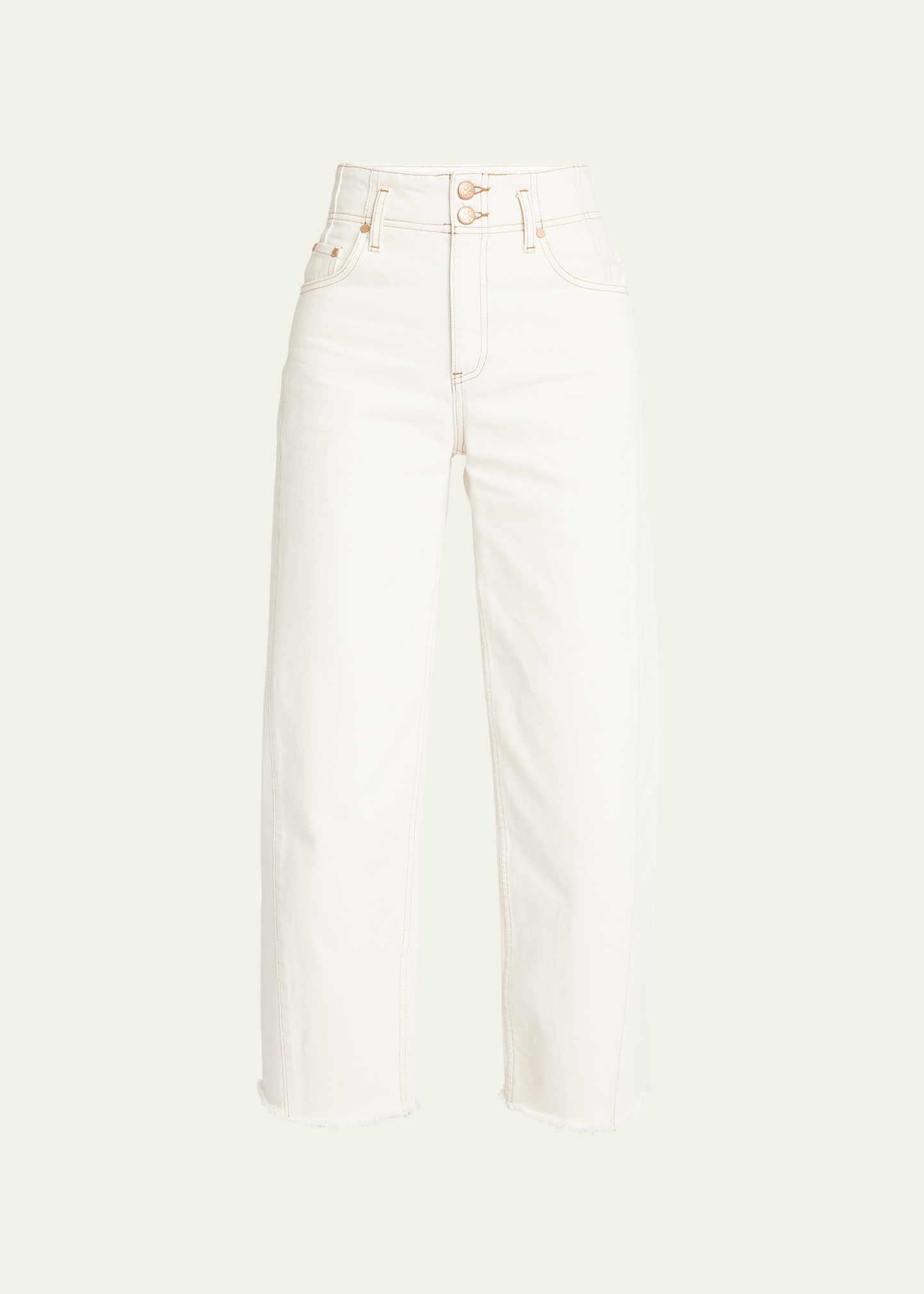Shop Ulla Johnson The Thea Cropped Wide-leg Jeans In Cowrie Wash