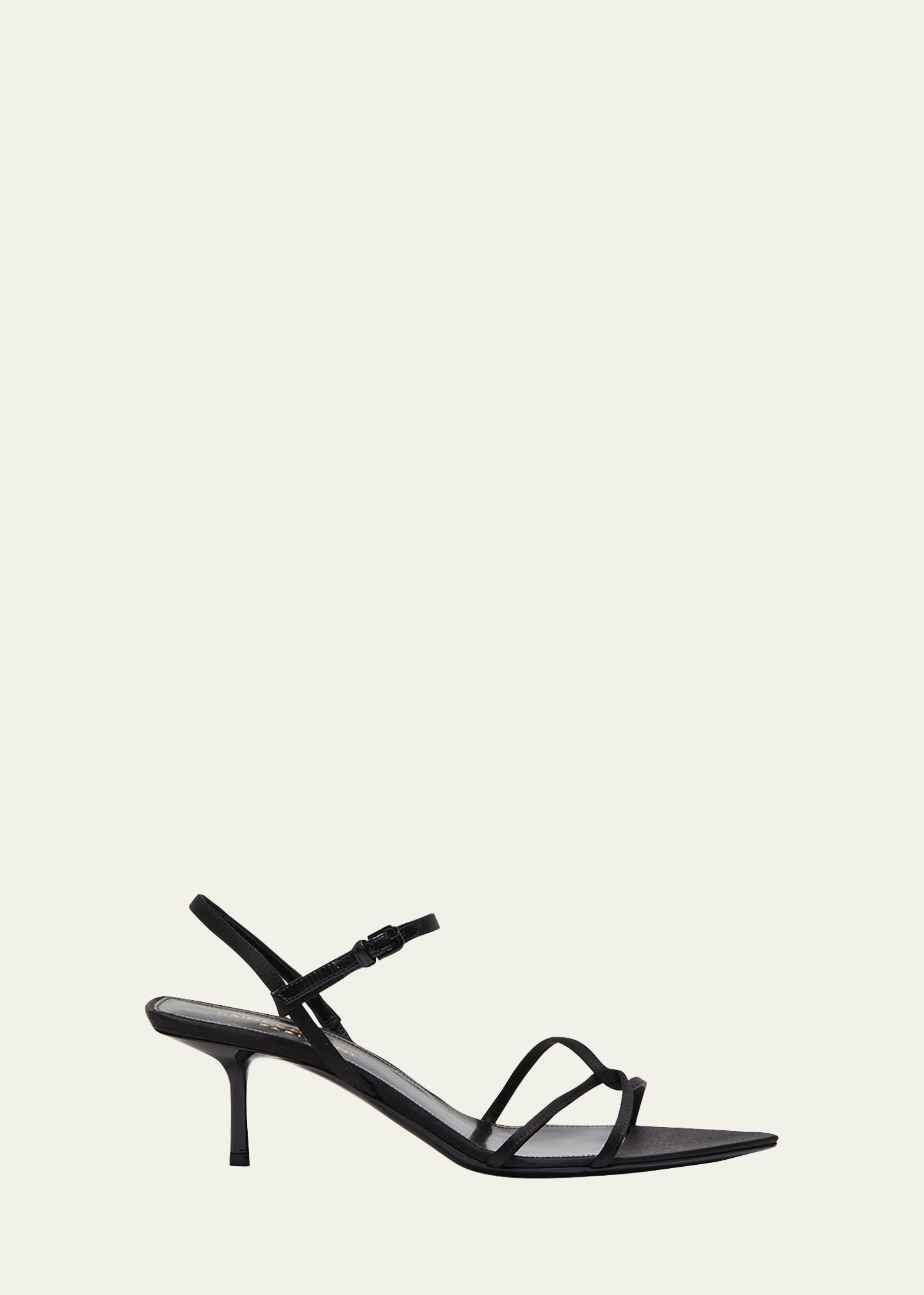 Shop Saint Laurent Giqua Silk Ankle-strap Sandals In Nero