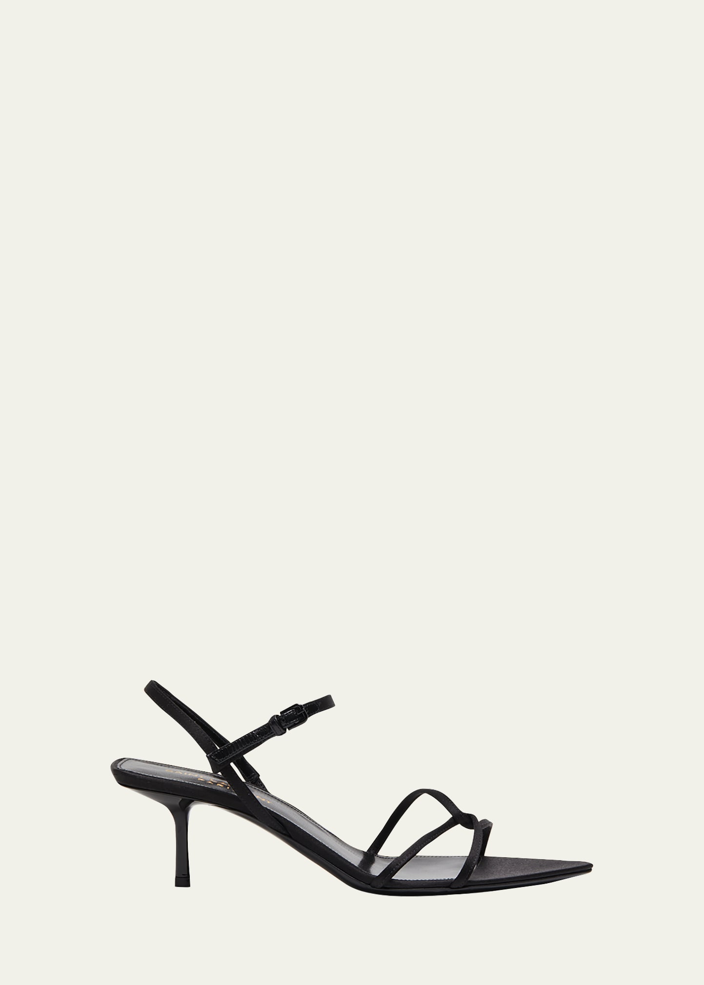 SAINT LAURENT GIQUA SILK ANKLE-STRAP SANDALS