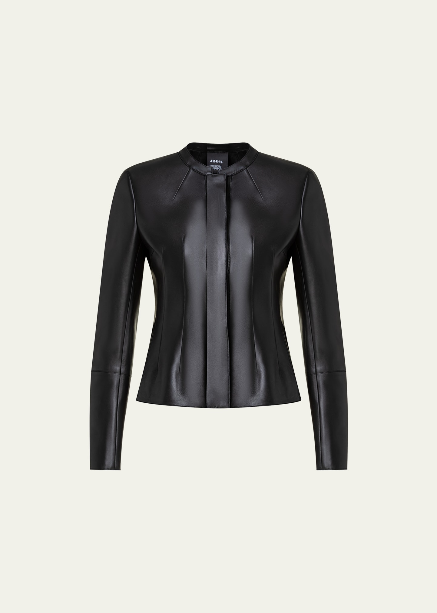 Akris Aniella Leather Short Jacket In Black