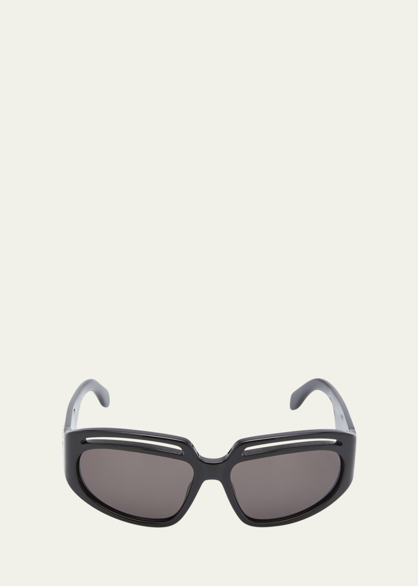 Palm Angels Men's Heights Palm Icon Square Sunglasses In Black Dark Grey