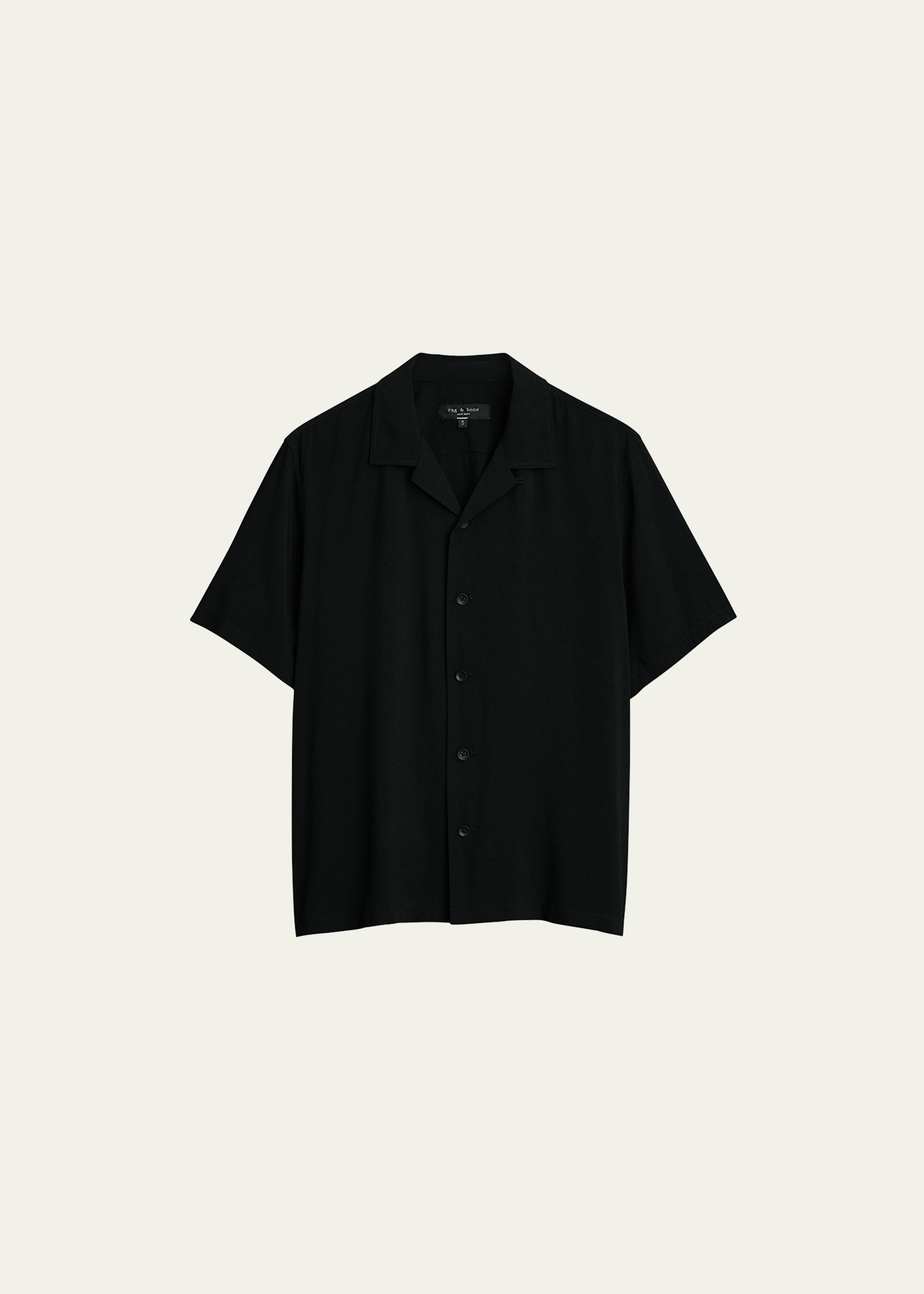 Shop Rag & Bone Men's Avery Solid Camp Shirt In Blk