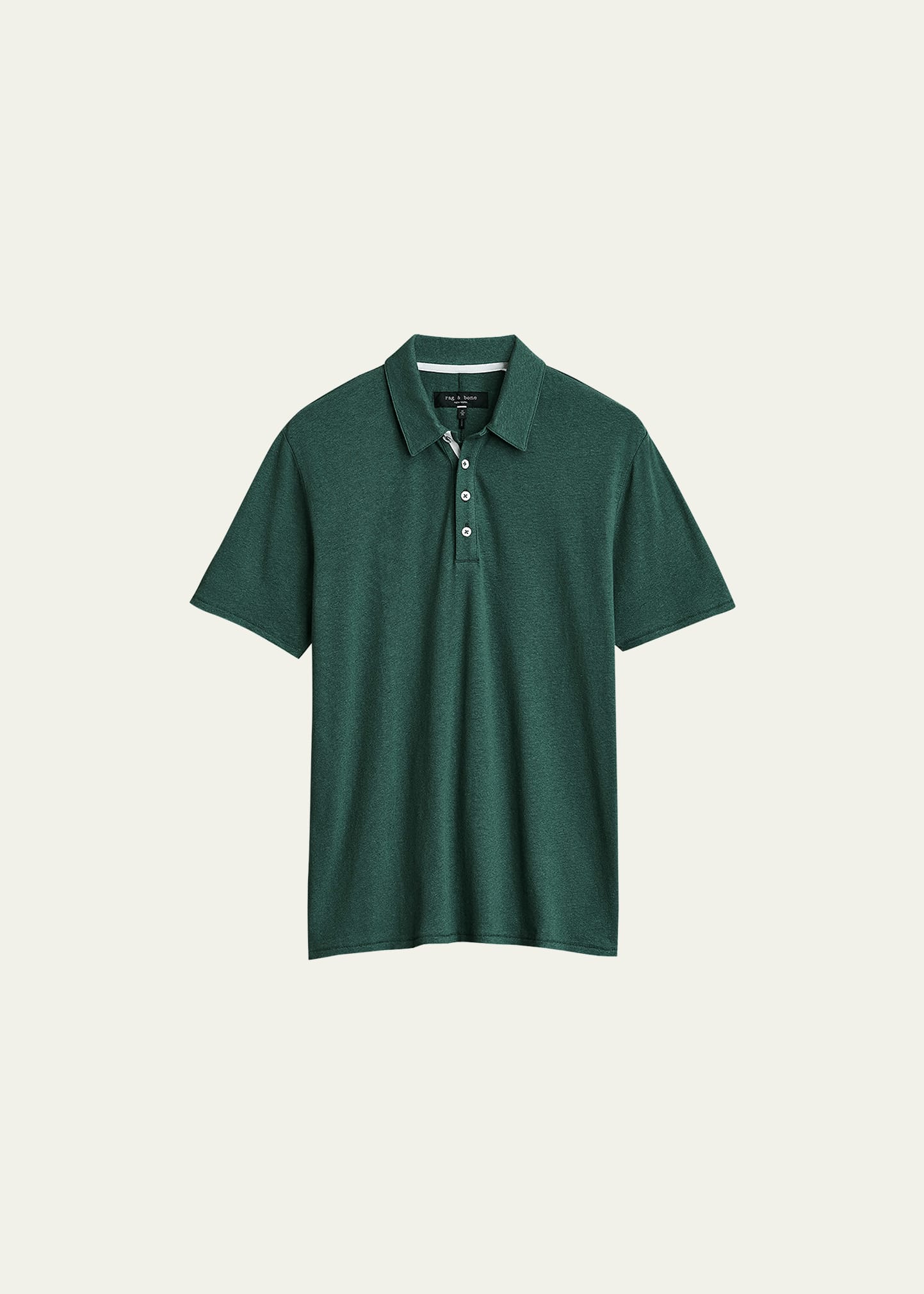 Shop Rag & Bone Men's Linen-blend Polo Shirt In Green