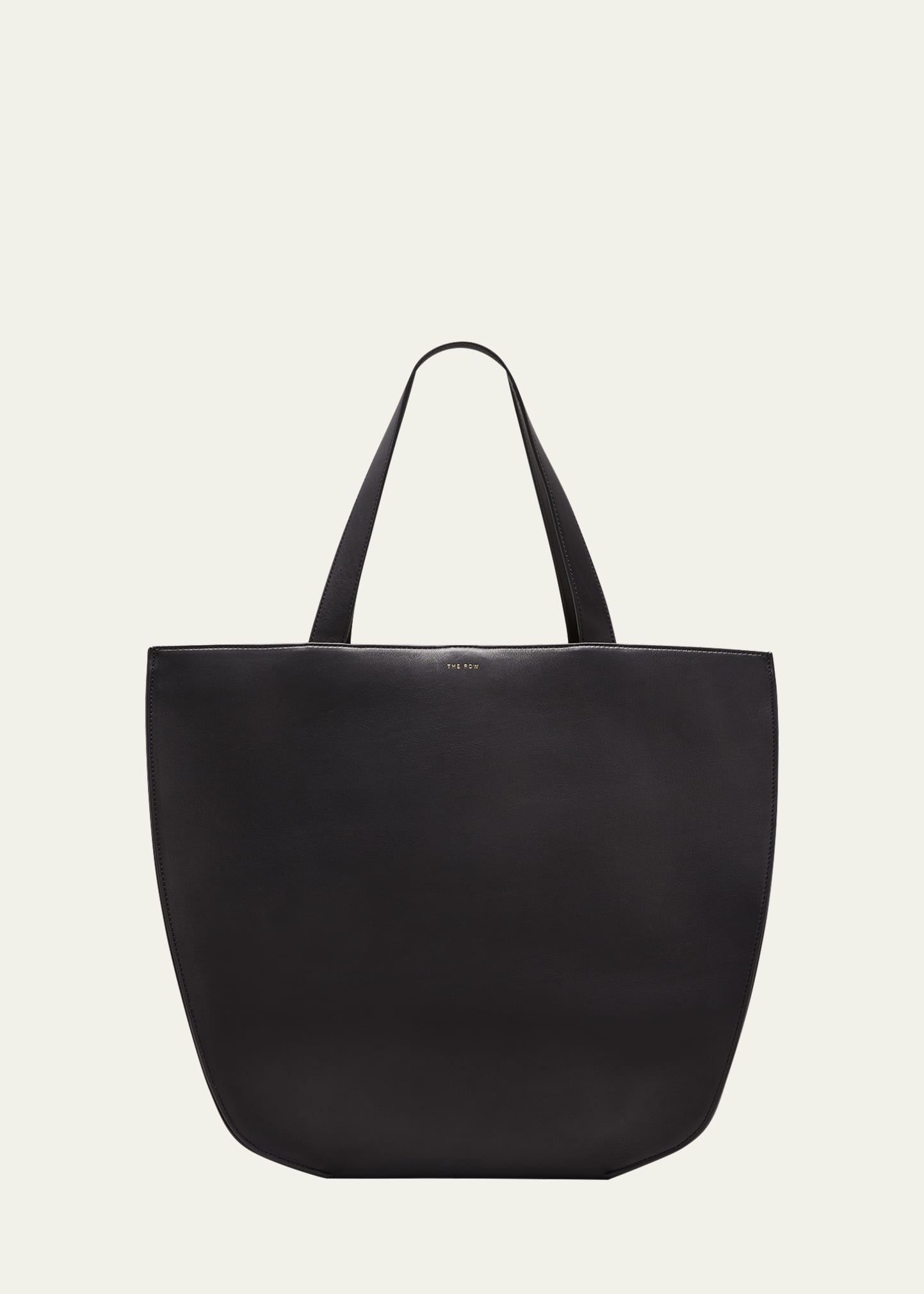 The Row Graham Leather Tote Bag In Black