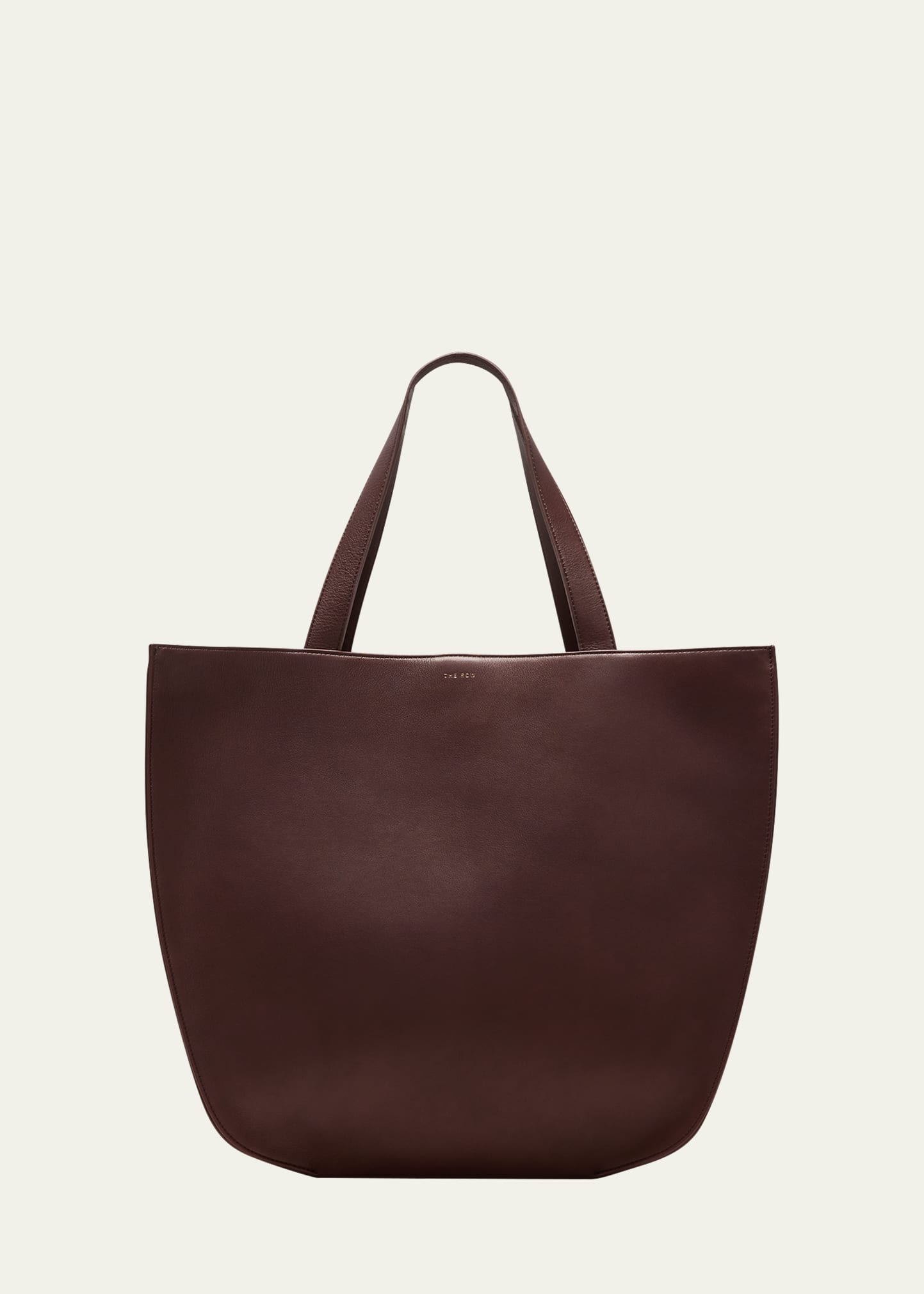 The Row Graham Tote Bag In Saddle Leather In Bgsg Burgundy Shg