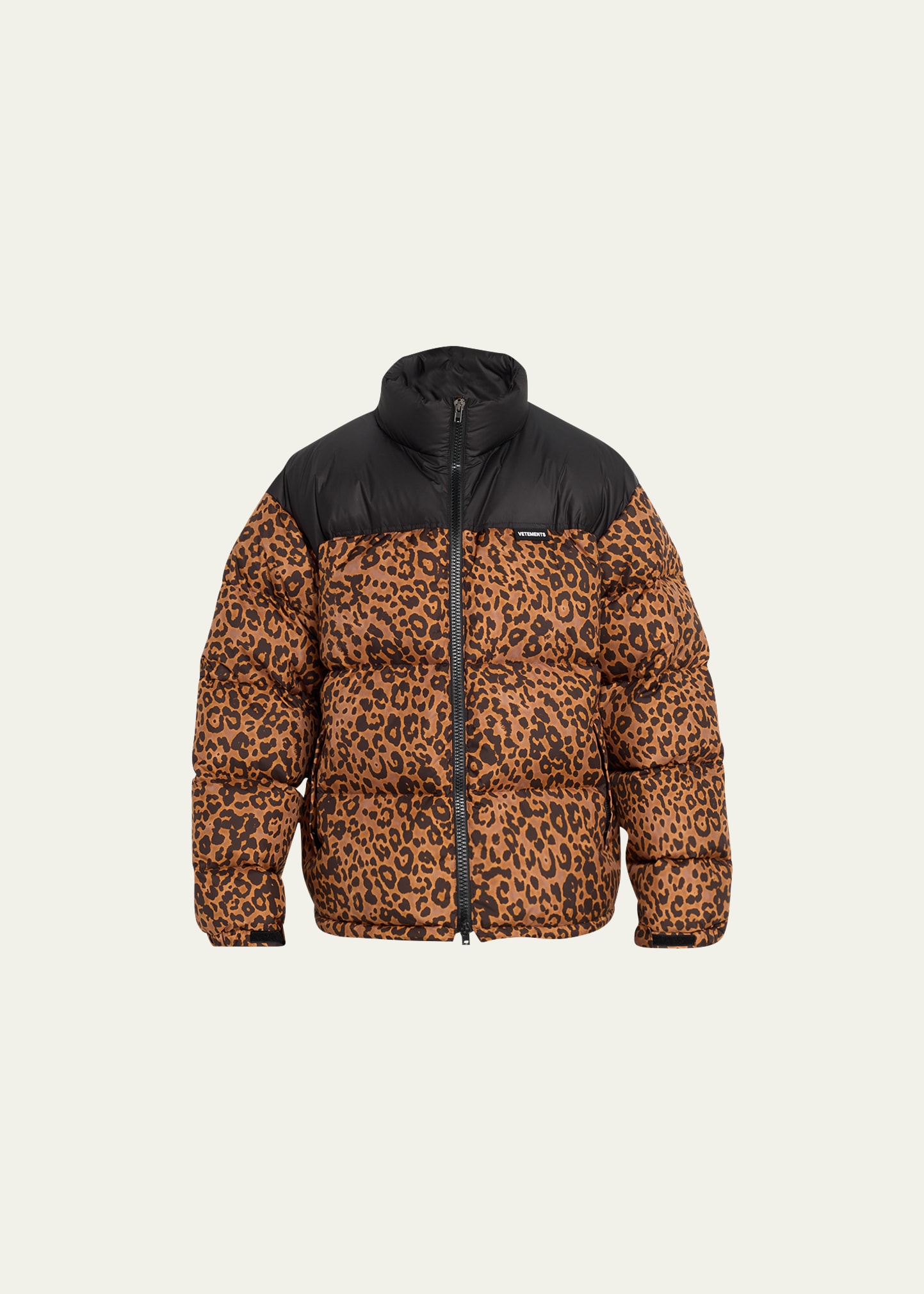 Vetements Men's Leopard-print Puffer Jacket