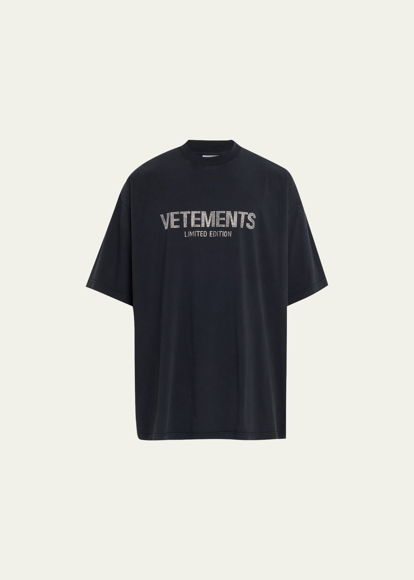 Shop Vetements Men's Jersey Crystal-logo T-shirt In Black