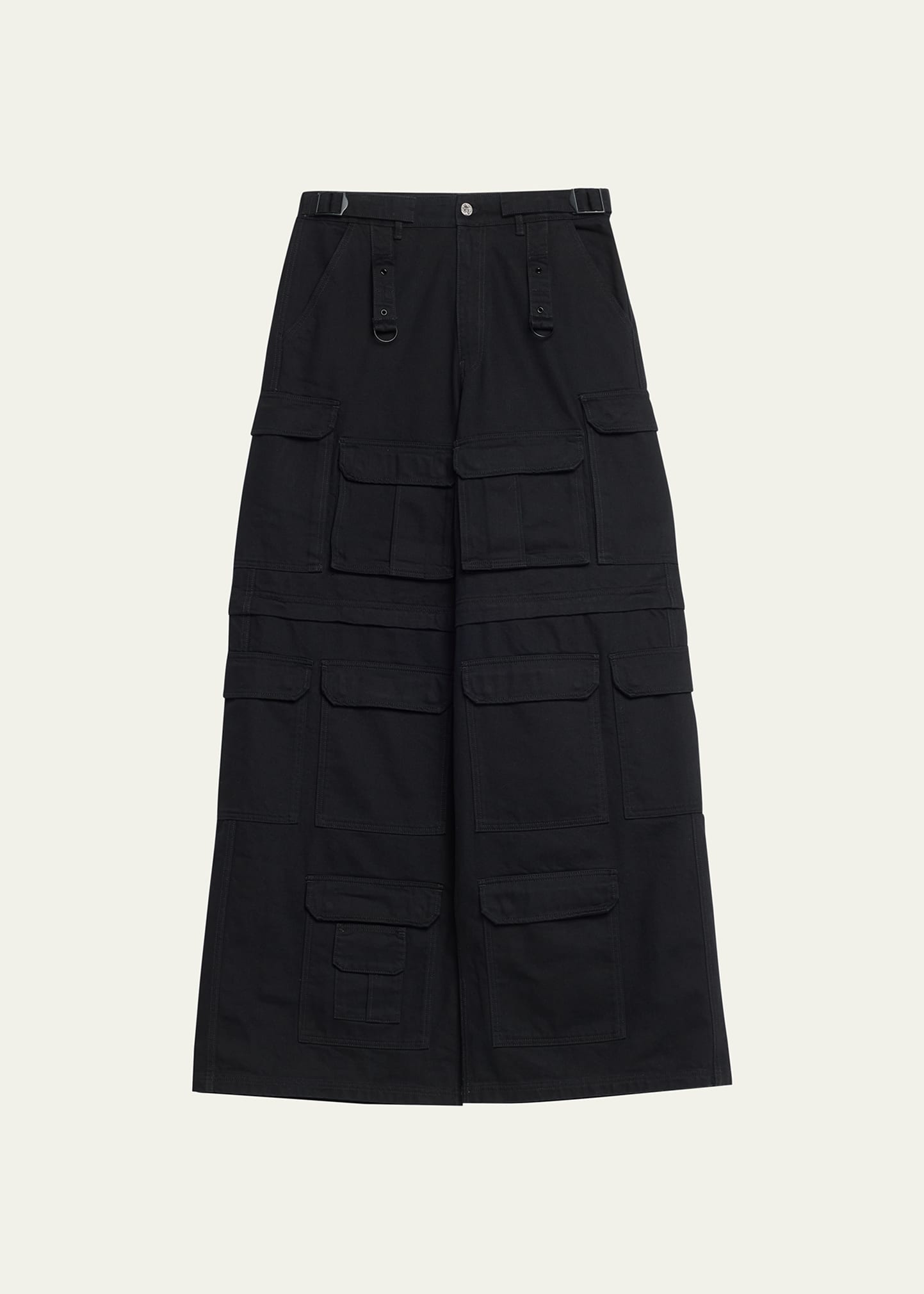 Vetements Men's Multi-pocket Wide Cargo Trousers In Black