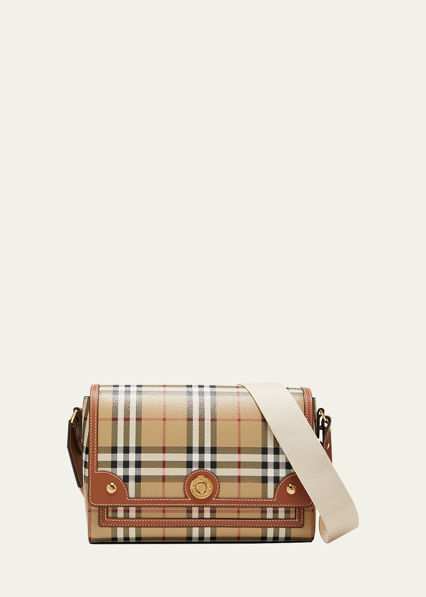 Burberry Women Embroidered Fabric Note Crossbody Bag In Briar Brown