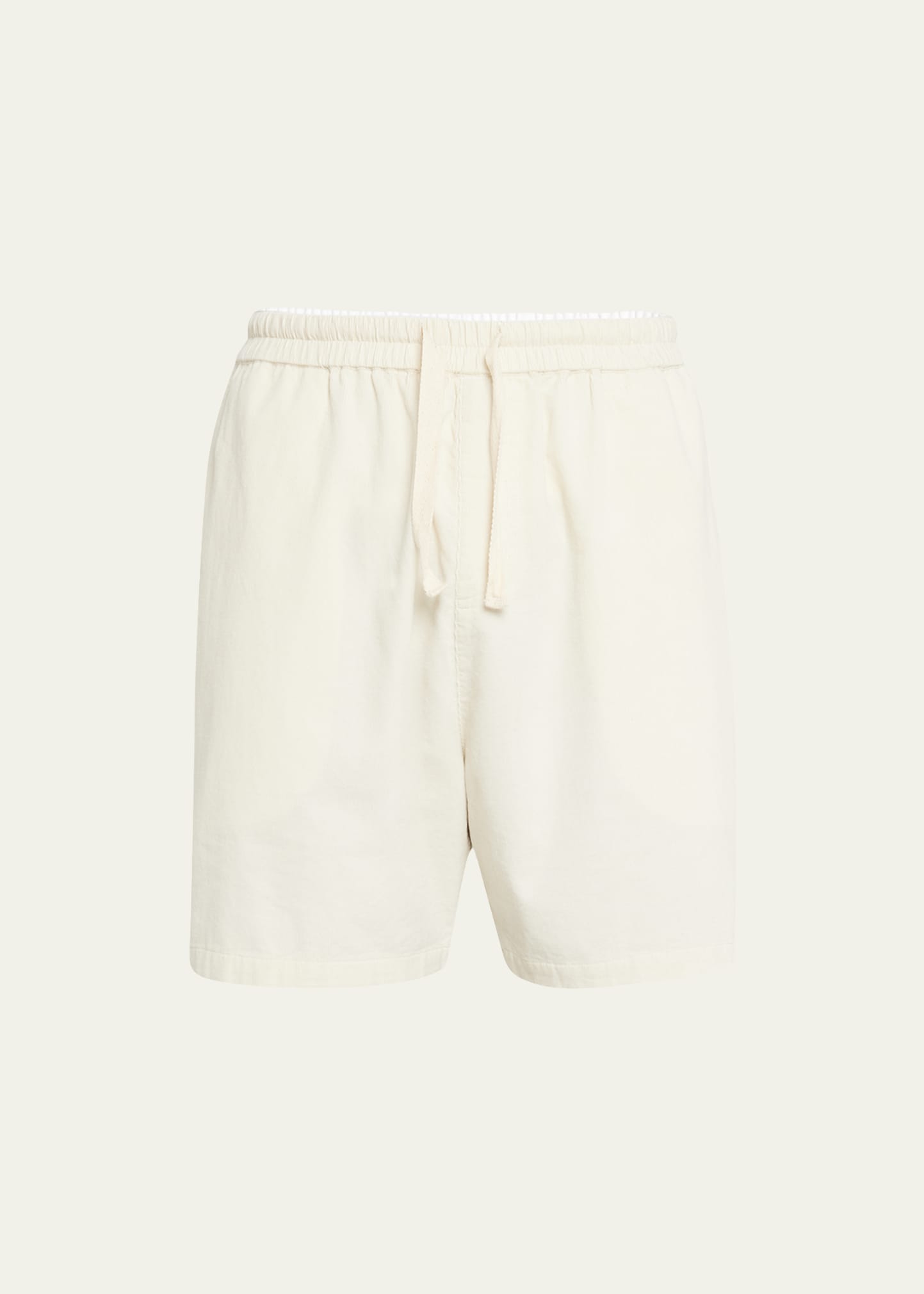 Frame Elastic Waist Cotton Terry Shorts In White Beig
