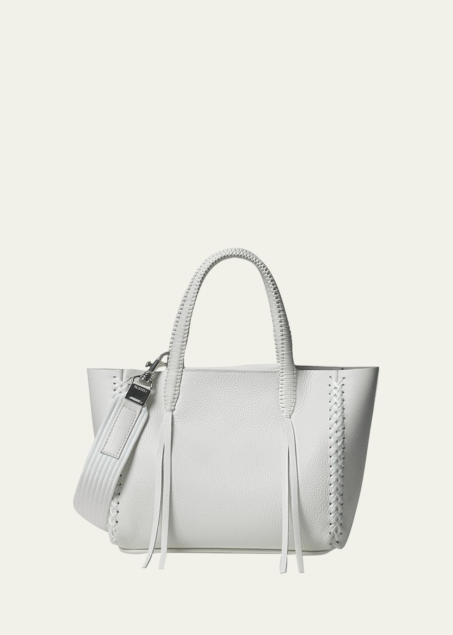 Callista Mini Braided Leather Tote Bag In Jasmin