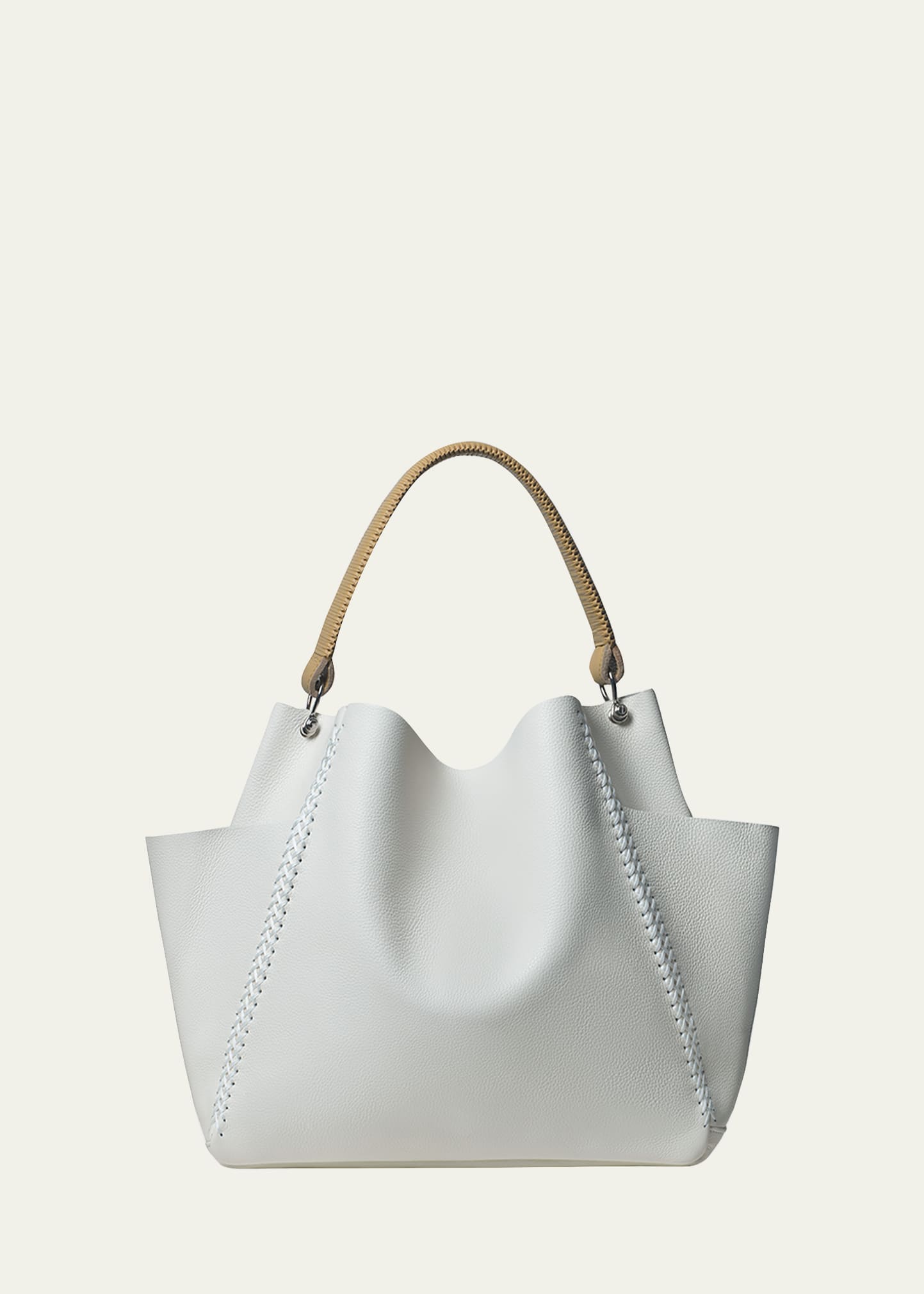 Callista Braided Leather Shoulder Bag w/ Zip Pouch