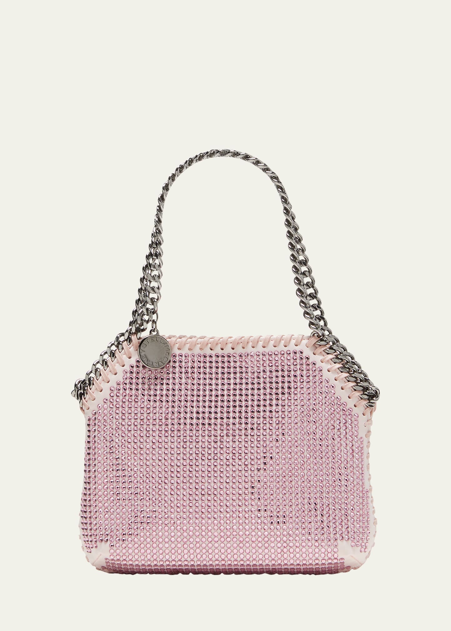 Stella Mccartney Mini Allover Crystal Top-handle Bag In Black