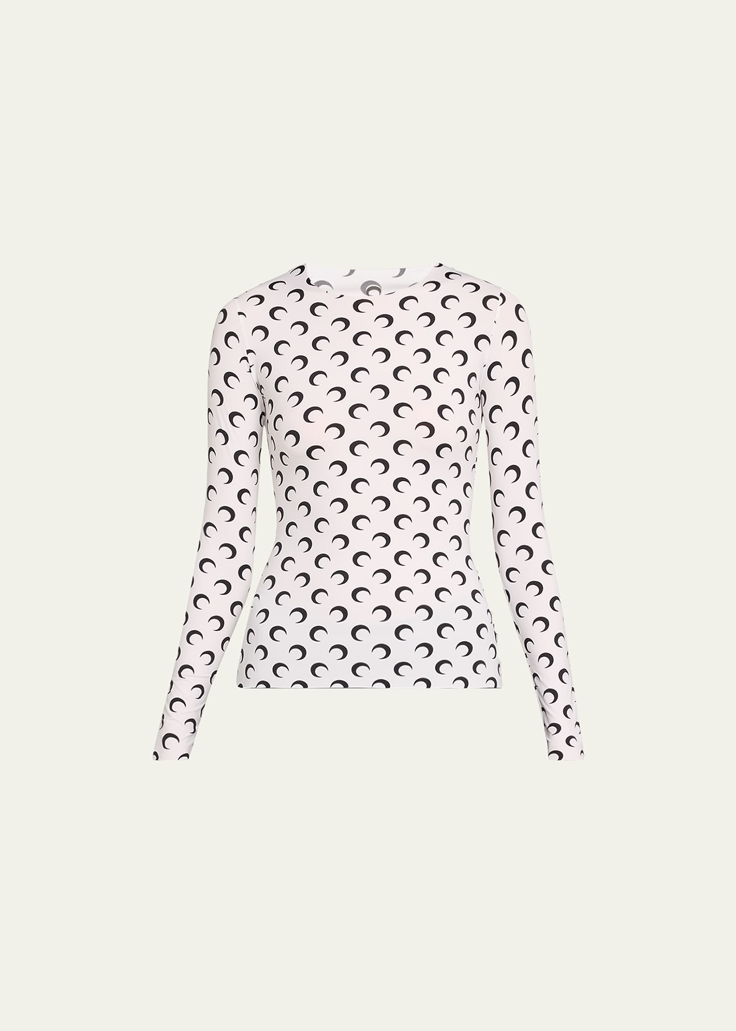 Marine Serre Moon-print Jersey Top In Black | ModeSens